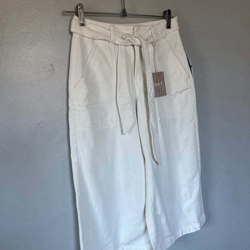 Designer Women's OAT Denim White Tie Waist Skirt Size 24 XS Size 25" / US 0 / IT 36 - 2 Thumbnail