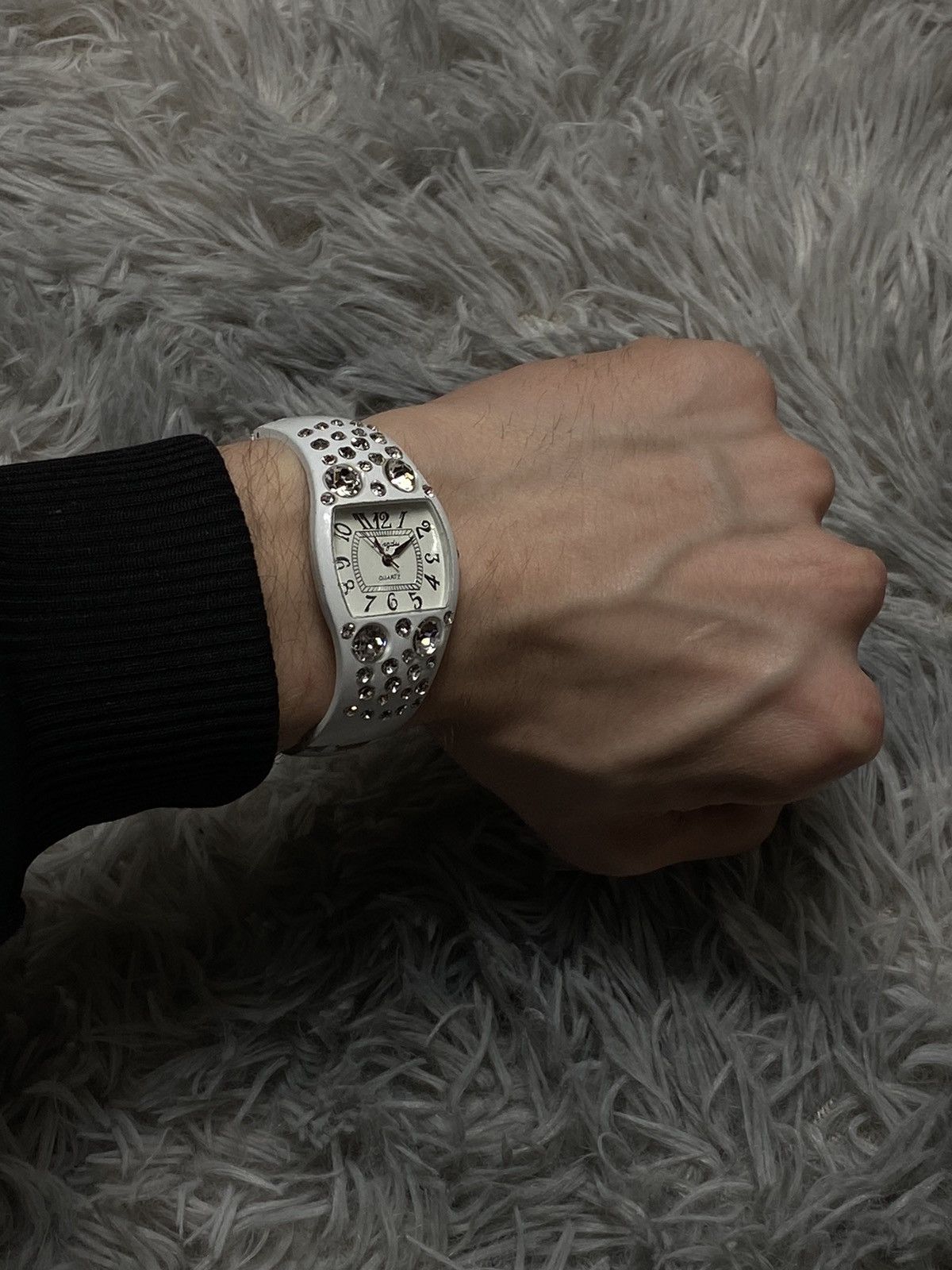 Other White Rhinestone Watch - Glamorous Statement Piece Size ONE SIZE - 7 Thumbnail