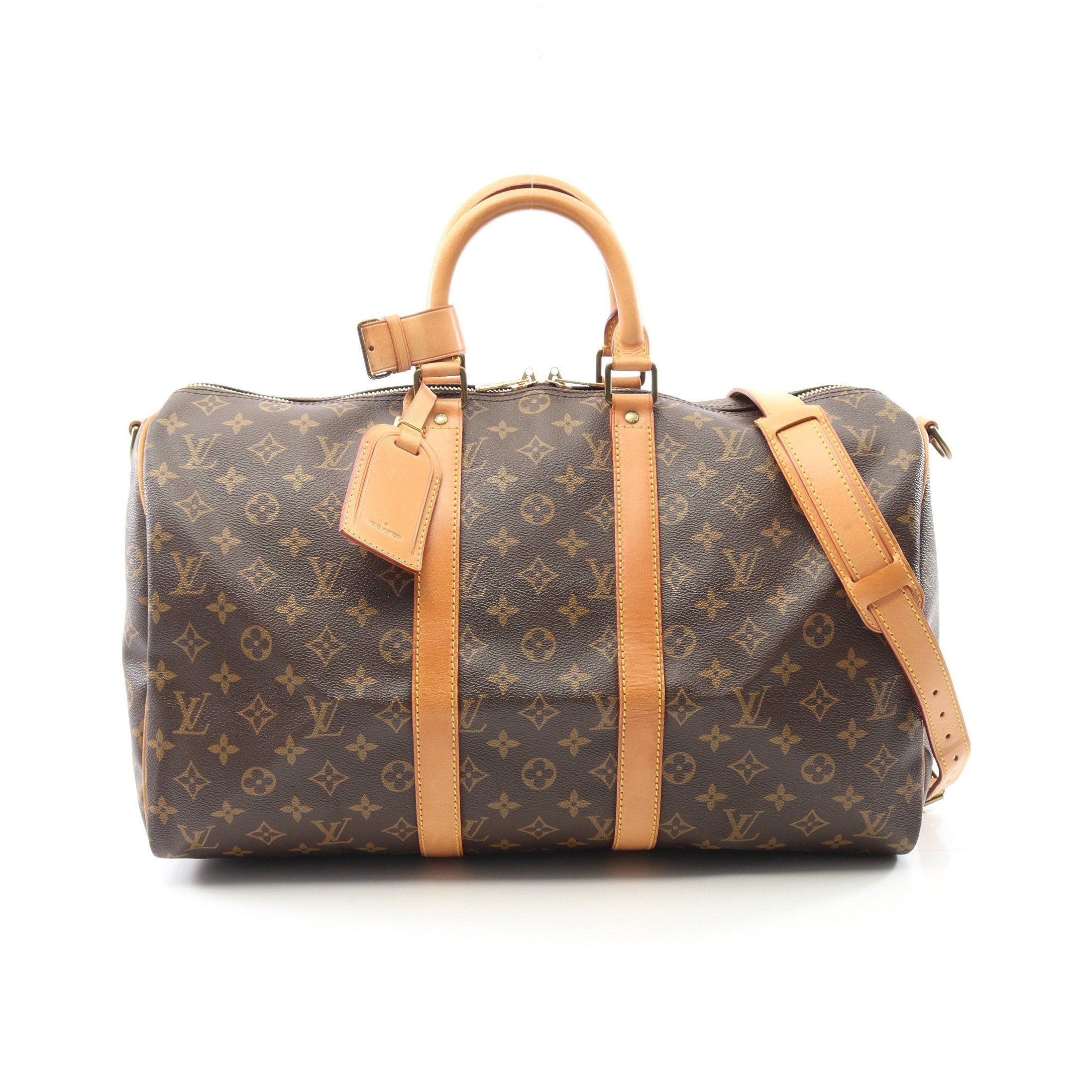 Louis Vuitton Louis Vuitton Keepall 45 Monogram Boston Bag Leather Brown Size ONE SIZE - 1 Thumbnail