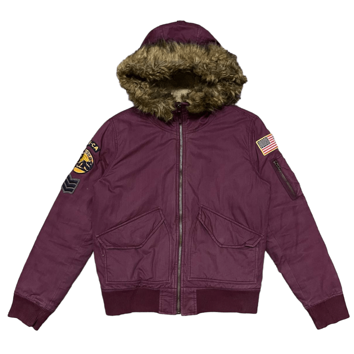 Gap Vintage Gap Military Fur Bomber Hooded Jacket Size US S / EU 44-46 / 1 - 4 Thumbnail