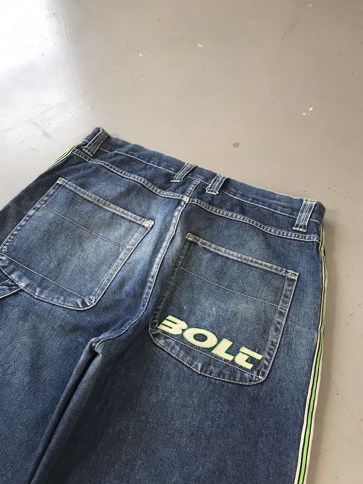Dickies × Vintage Vintage lighting bolt SpellOut denim jort Size US 38 / EU 54 - 7 Thumbnail