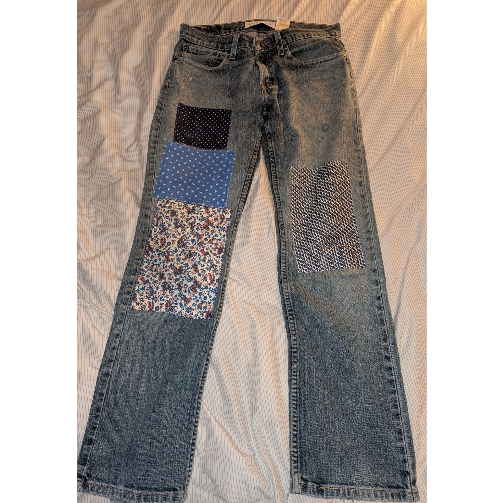 Levi's Levi's 514 Slim Straight 31-32 patched repaired Jeans Size US 31 - 1 Thumbnail