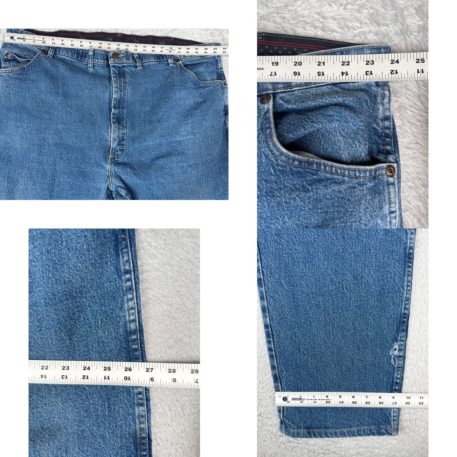 Wrangler Wrangler jeans Mens 50x30 Blue Denim Straight Leg Comfort Waist Cotton Blend Size US 34 / EU 50 - 8 Thumbnail