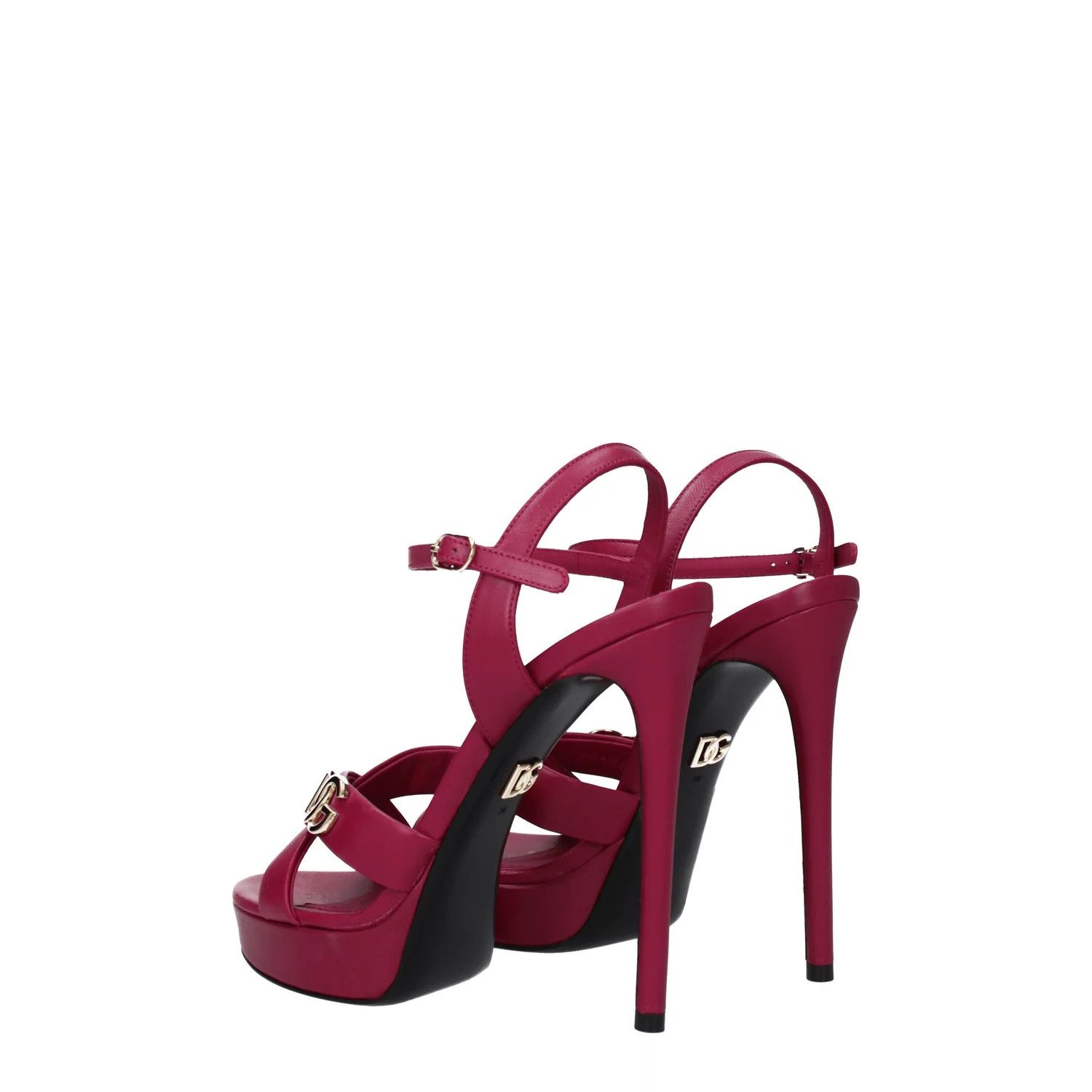 Dolce & Gabbana ob1o1e1124 Leather Sandals in Fuchsia/Hibiscus Size US 6.5 / IT 36.5 - 4 Thumbnail