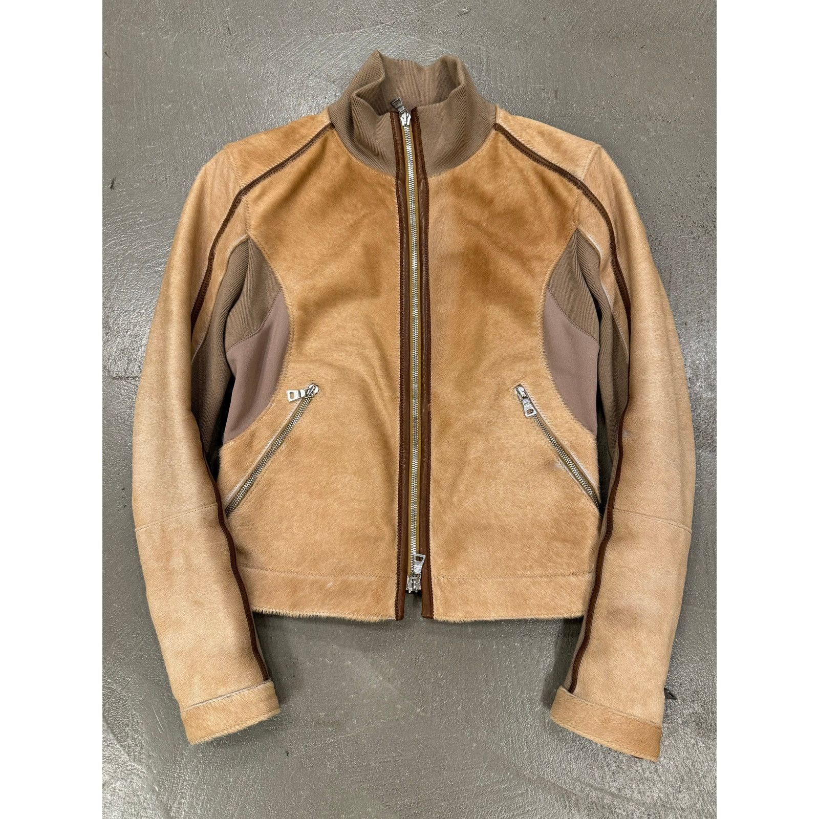 Prada 2000s Prada pony hair hybrid leather biker jacket Size S / US 4 / IT 40 - 2 Thumbnail