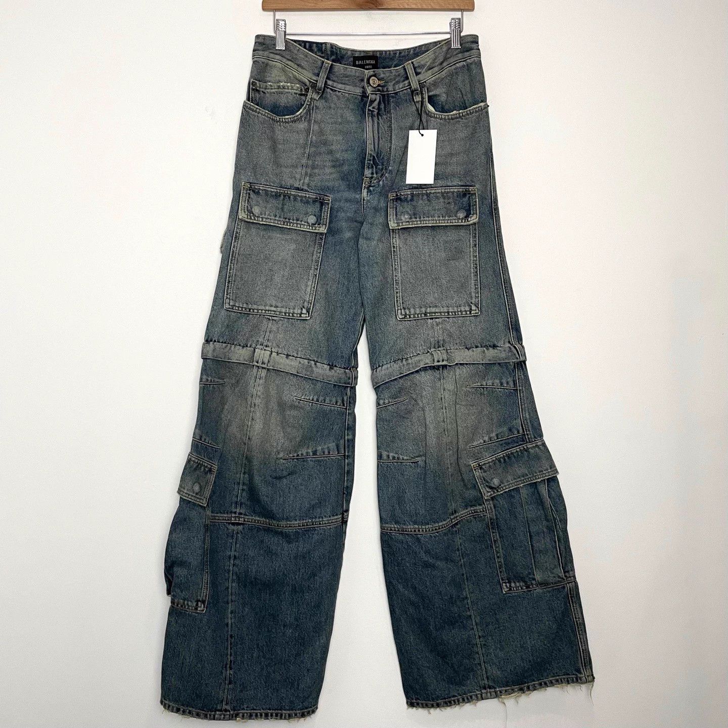 Balenciaga Balenciaga Cargo SS25 Sun Indigo Denim Flared Pant Size 26" / US 2 / IT 38 - 1 Thumbnail