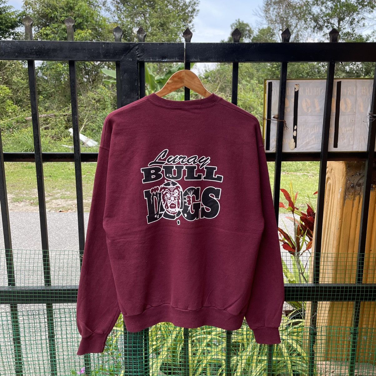 Vintage 🔥Vintage Luray Bull Dogs Big Logo Maroon Jumper Sweatshirts Size US M / EU 48-50 / 2 - 1 Thumbnail