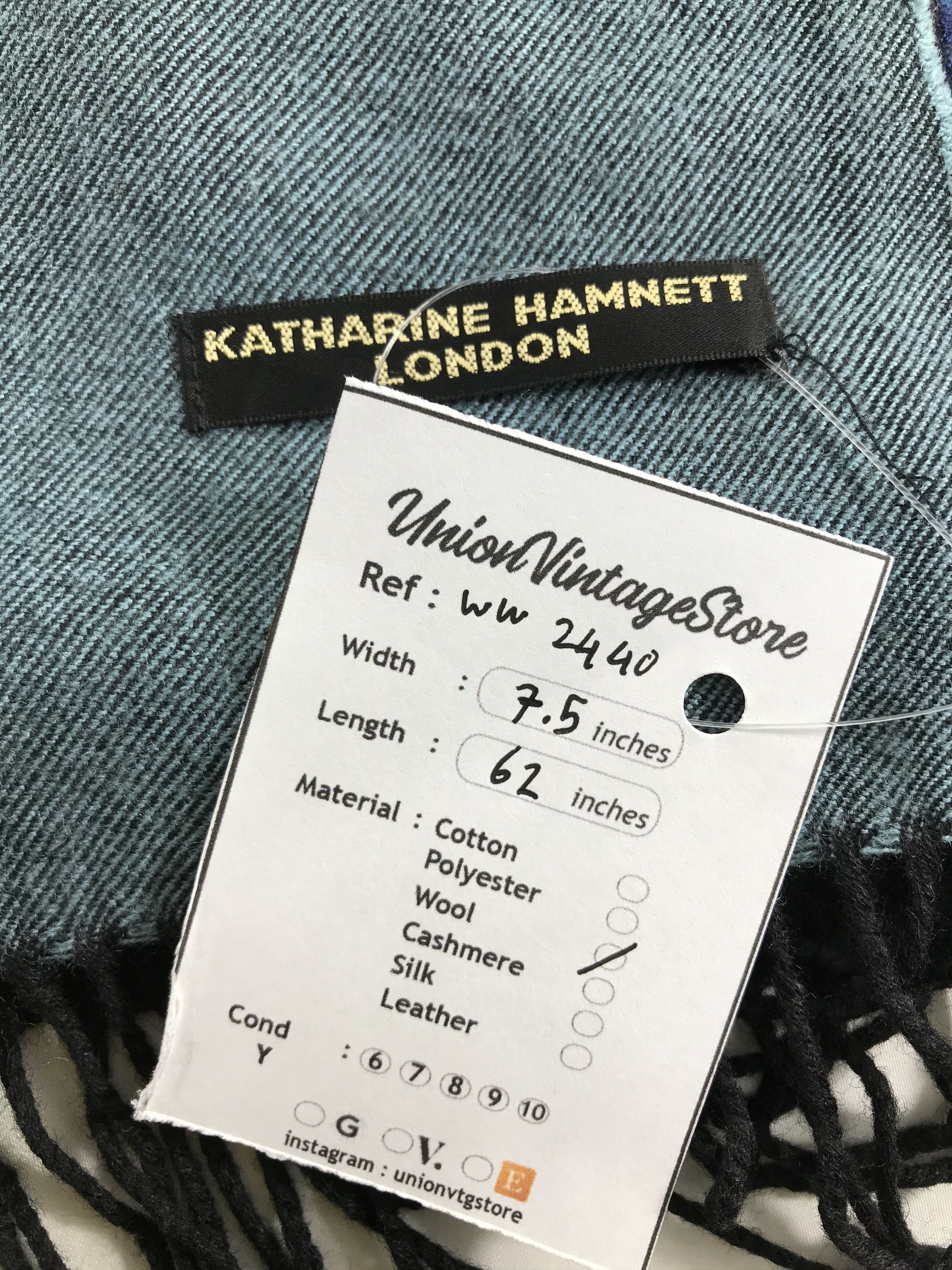 Katharine Hamnett London × Vintage Katharine Hamnett London Scarf / Muffler / Neckwear - WW2440 Size ONE SIZE - 4 Thumbnail