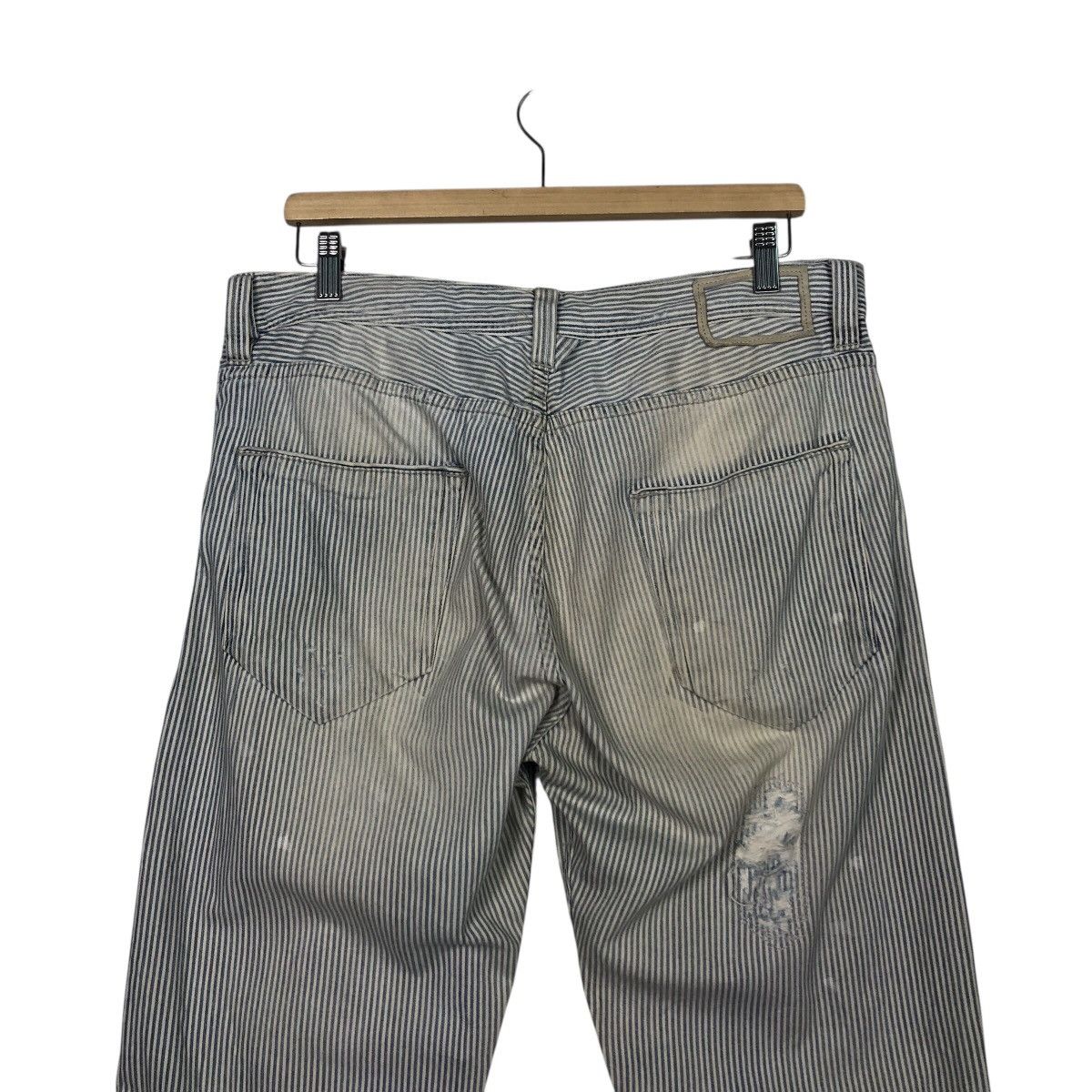 Diesel Black Gold Diesel Black Gold Vintage-Worn Railroad Stripe Denim Size 34" / US 12 / IT 48 - 10 Thumbnail