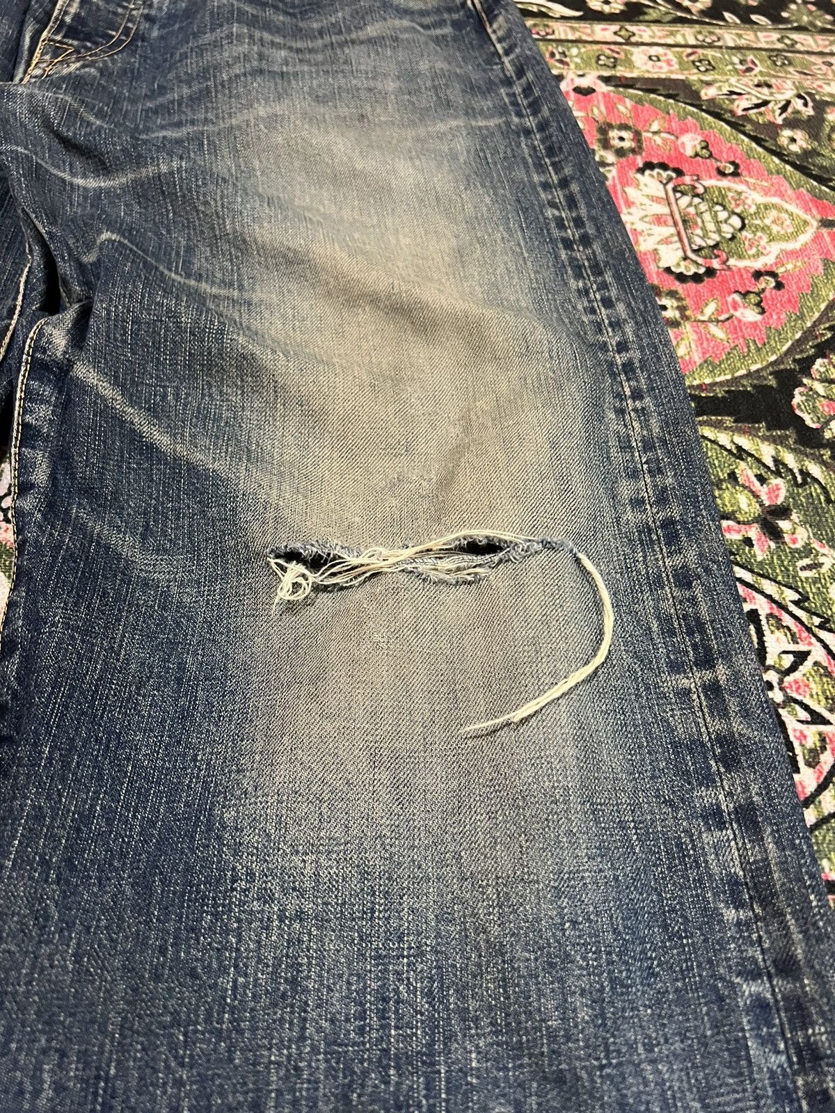 If Six Was Nine × Seditionaries 💥BAGGY💥VINTAGE 90’s ACOUSTIC DISTRESSED SELVEDGE JEANS Size US 34 / EU 50 - 3 Thumbnail