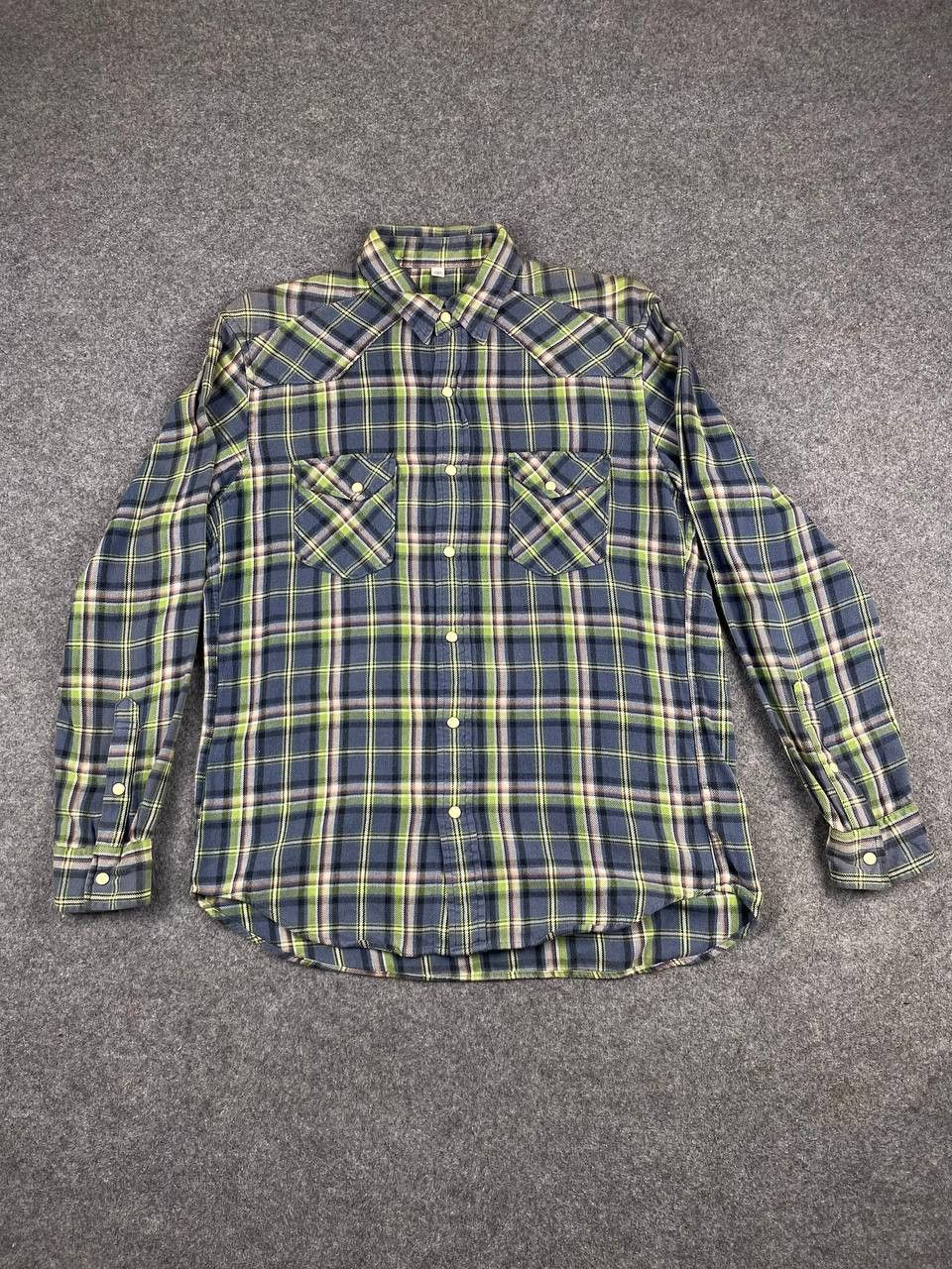 Japanese Brand vintage uniqlo shadow plaid western flannel shirt Size US M / EU 48-50 / 2 - 1 Thumbnail