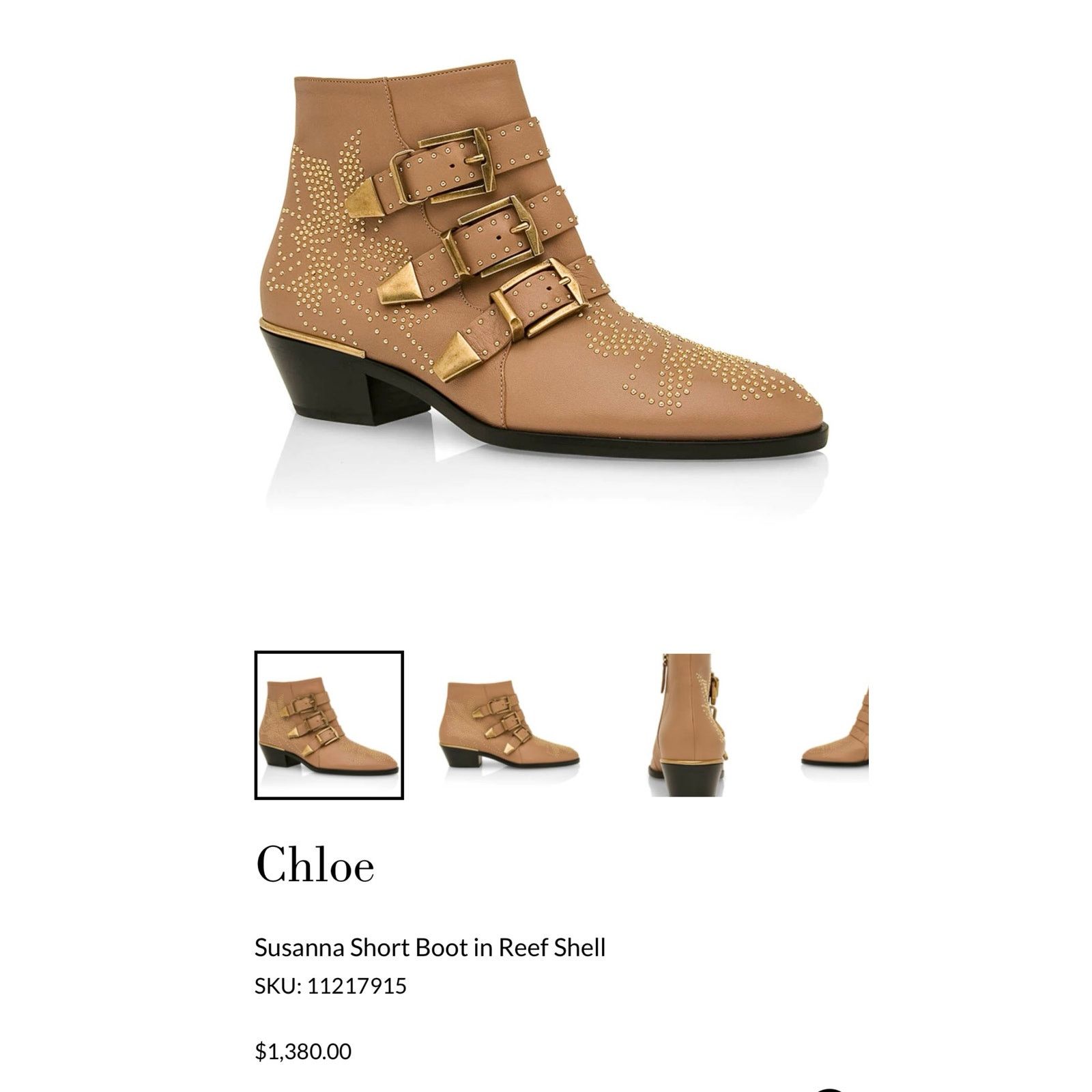 Chloe Chloé Sussana Short Boots in Reef Shell sz. 38 EU Size US 8 / IT 38 - 10 Thumbnail