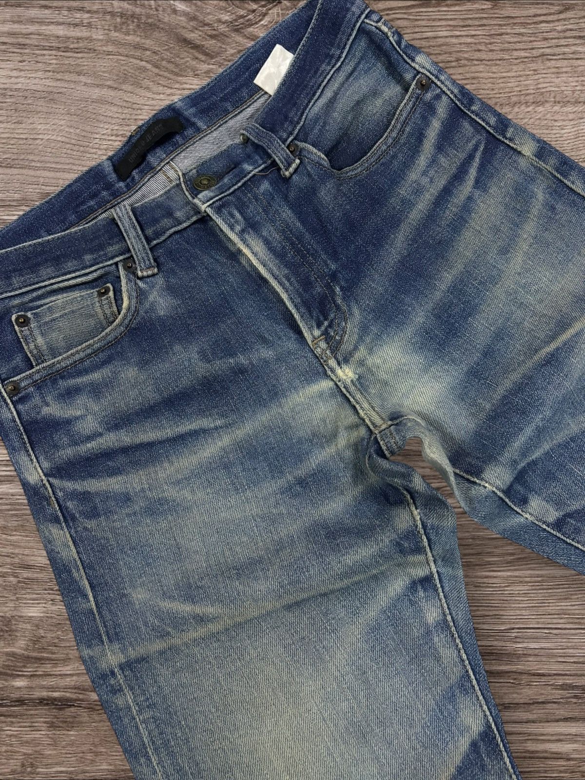 Jun Takahashi Vtg Uniqlo Selvedge Undercover Inspired Faded Mud Wash Jeans Size US 29 - 6 Thumbnail