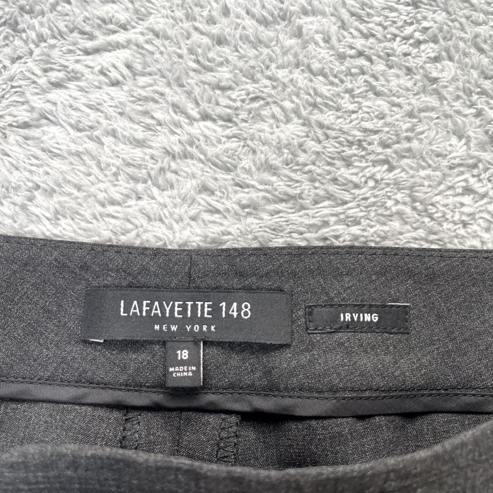 Vintage Lafayette 148 New York Pants Womens 18 Gray Wool Blend Tapered Leg Dress Pants Size 28" / US 6 / IT 42 - 3 Thumbnail