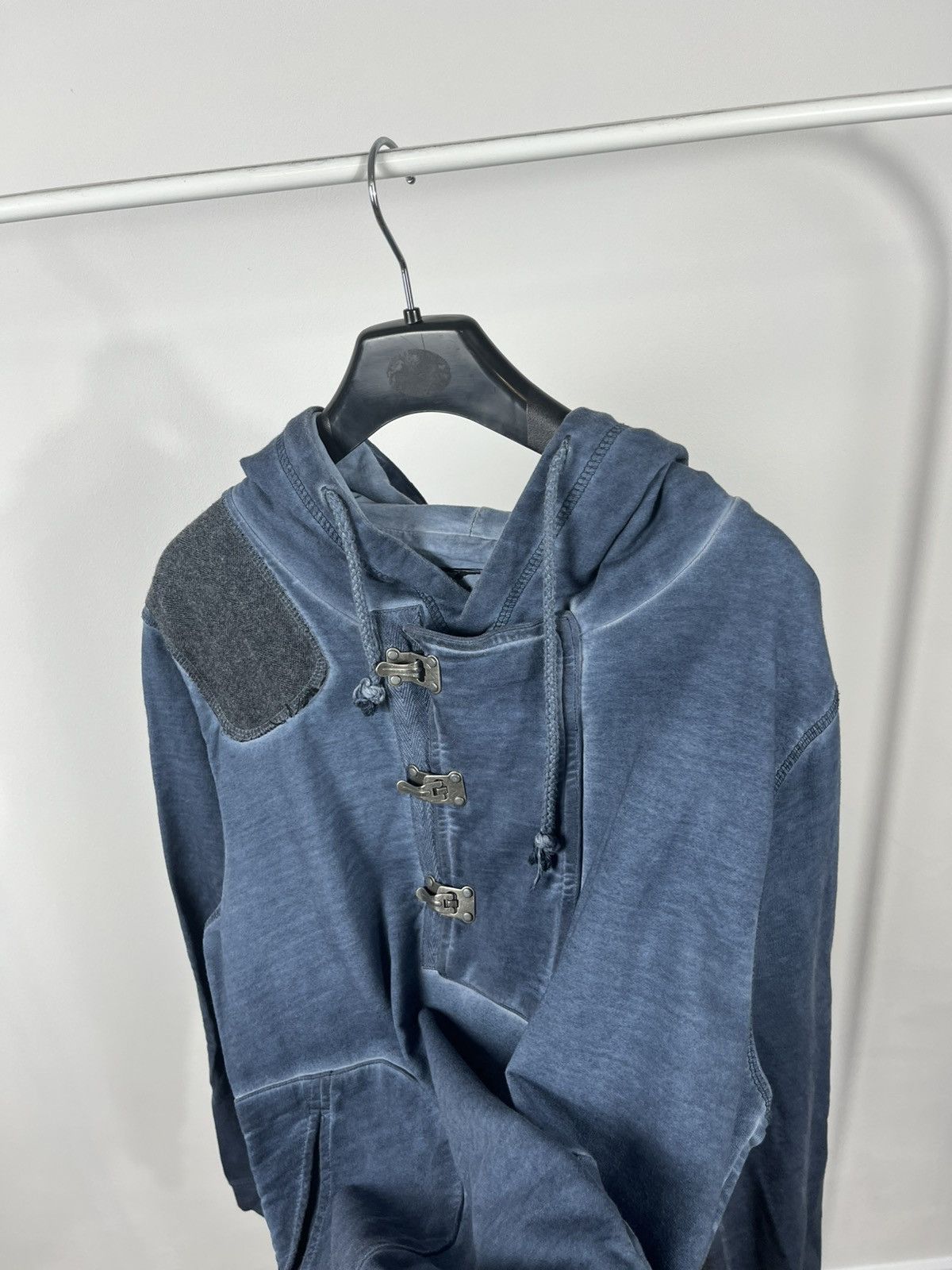 Desigual Desigual blue washed hoodie with metal buckles size M men Size US M / EU 48-50 / 2 - 9 Thumbnail