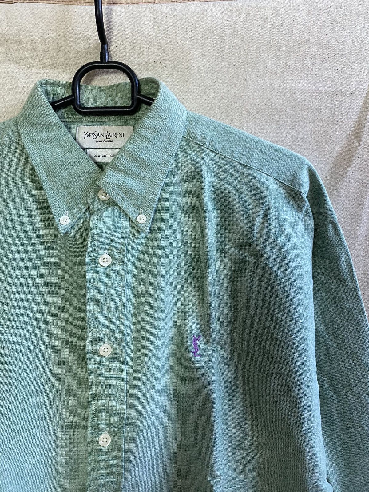 Yves Saint Laurent Logo Vintage Button Shirt Size M