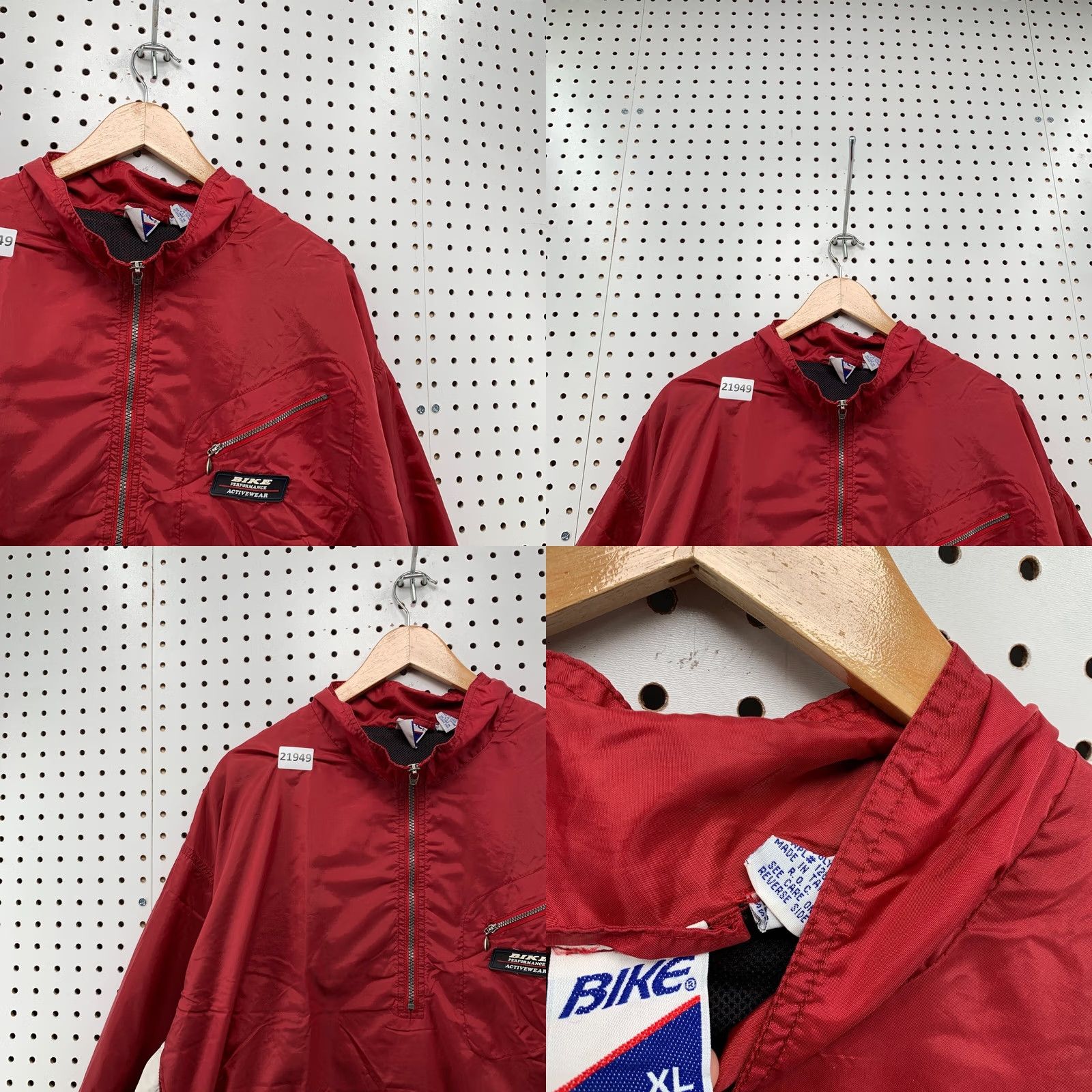 Vintage VINTAGE Bike Hooded Windbreaker Pullover Jacket Red Mens XL Size US XL / EU 56 / 4 - 8 Thumbnail