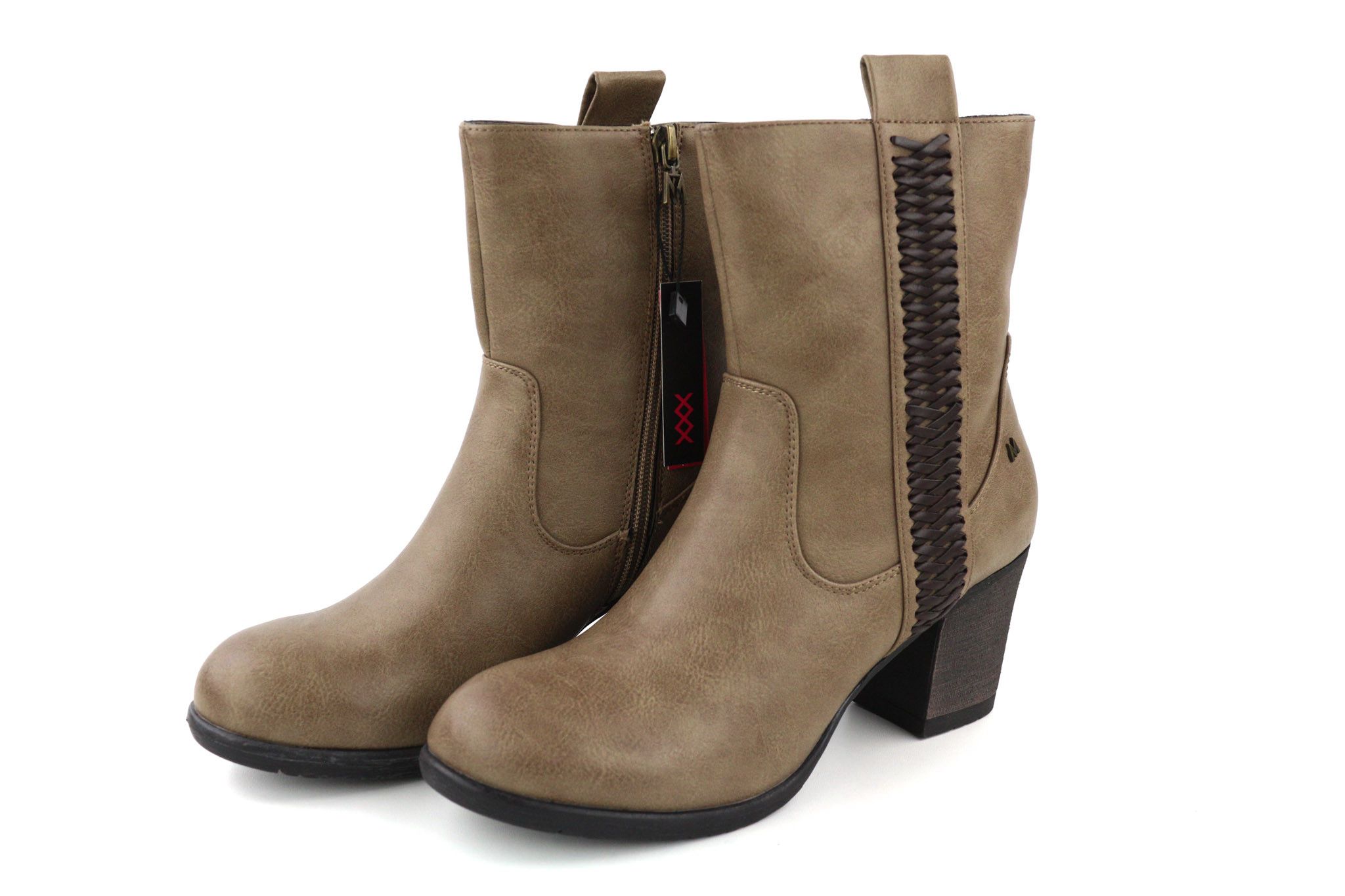 Other EU37 Brown Leather Zipped Heeled Boots Shoes 80814 Size US 6 / IT 36 - 4 Thumbnail
