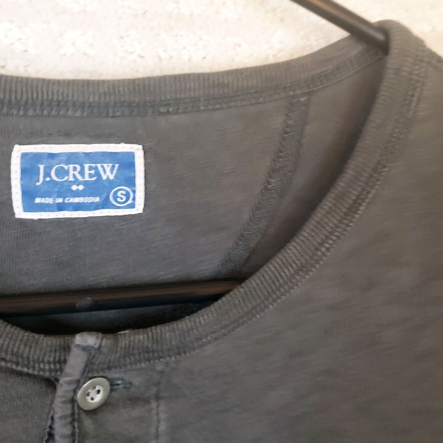 J.Crew J.CREW Henley Shirt Mens L Dark Gray Cotton Long Sleeve Preppy Casual Shirt Size US L / EU 52-54 / 3 - 7 Thumbnail