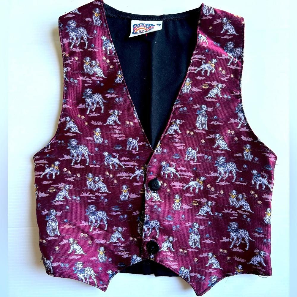 Designer Vintage Zighi Inc Dog Dalmatiens Vest Size 34R - 1 Thumbnail