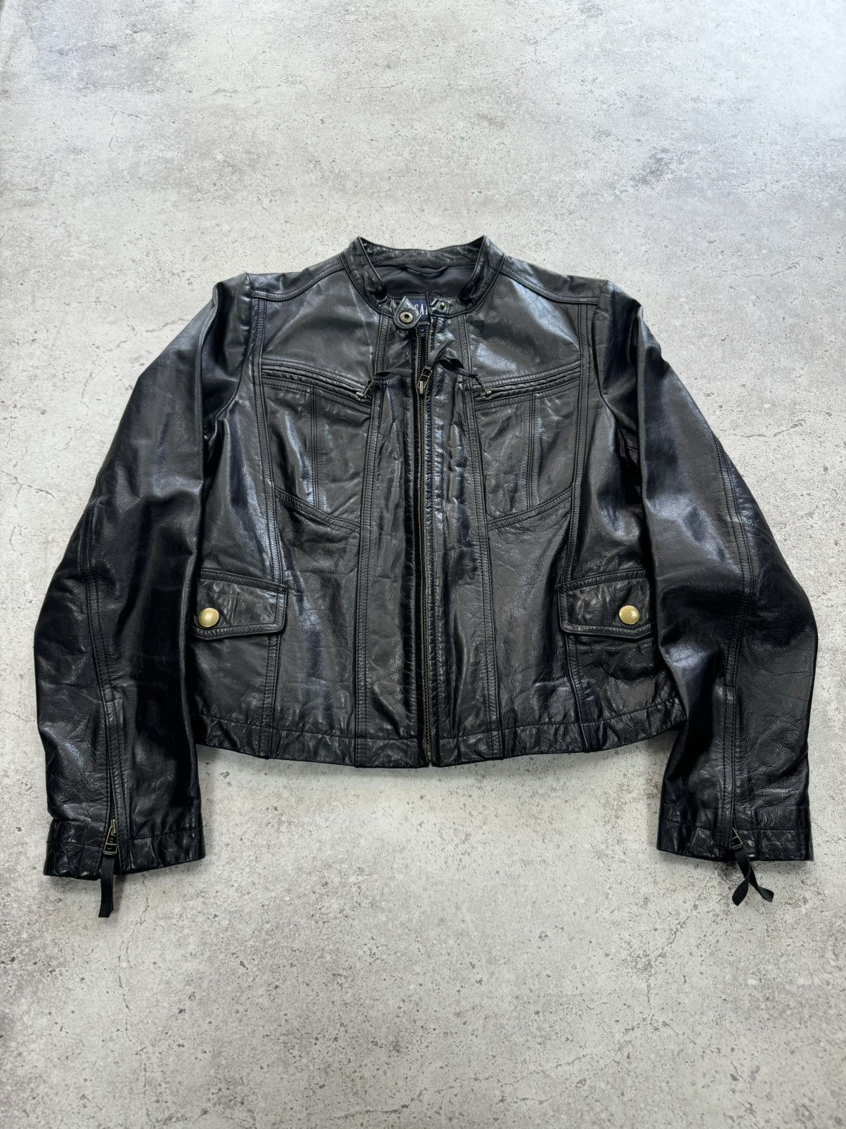 Gap × Vintage Vintage Gap Biker Leather Jacket Size:M Size US M / EU 48-50 / 2 - 1 Thumbnail