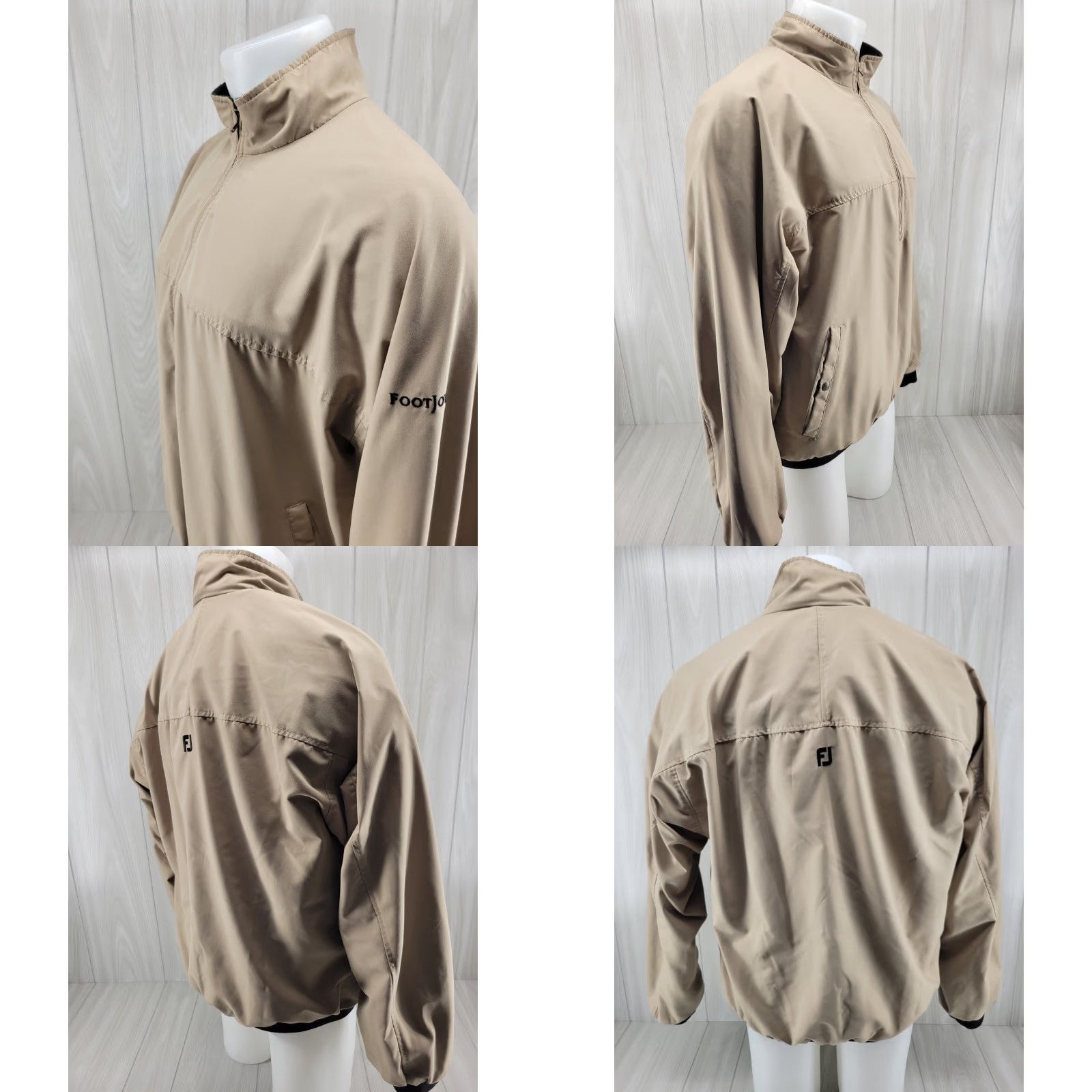 Footjoy FootJoy Mens L Reversible Golf Half Zip Beige Green Fleece Pullover Jacket Shirt Windbreaker Golf Size US L / EU 52-54 / 3 - 9 Thumbnail