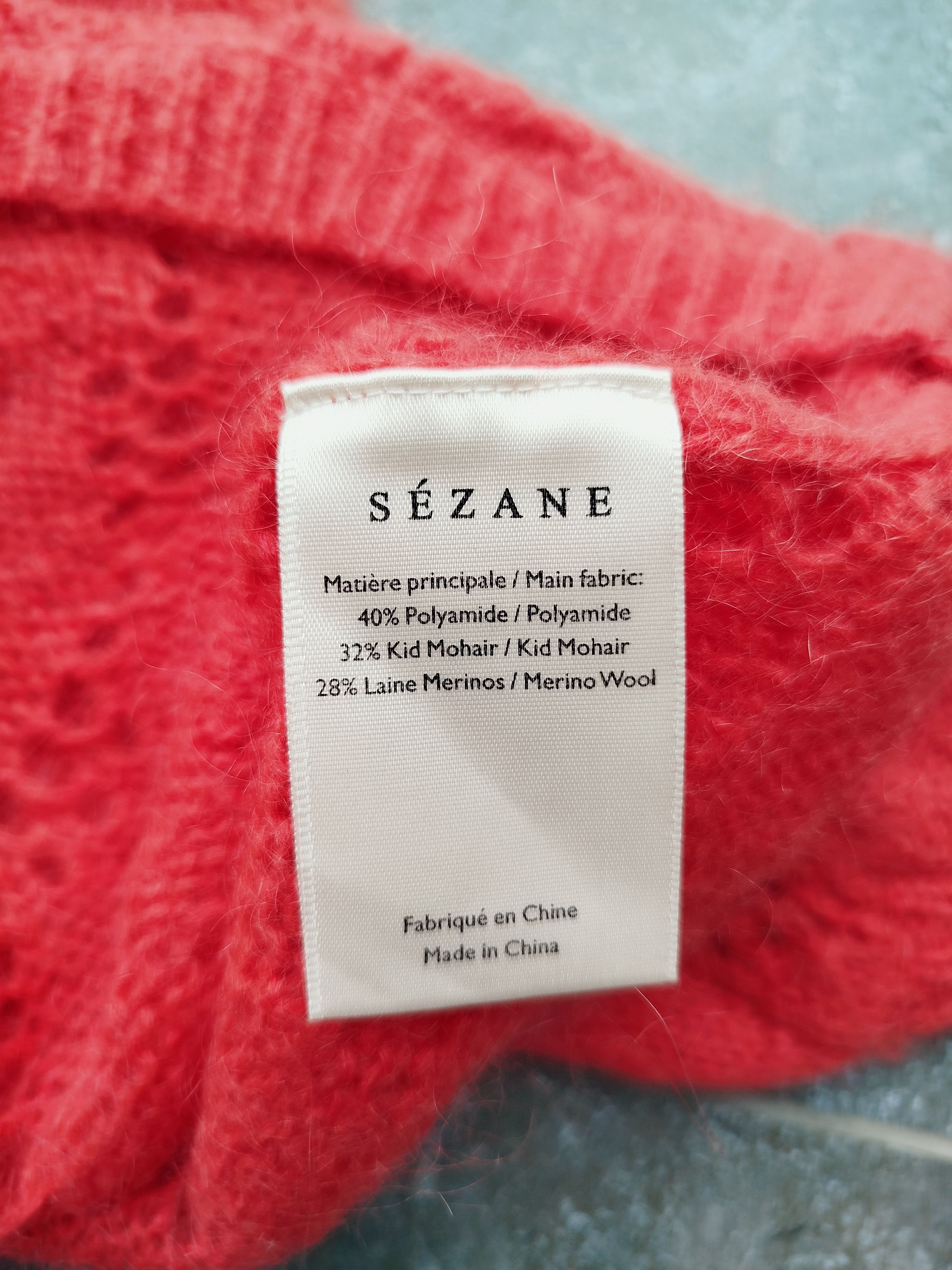 Sezane Sweater Jumper Coral Lace Knit Mohair Merino Size S Size S / US 4 / IT 40 - 17 Thumbnail