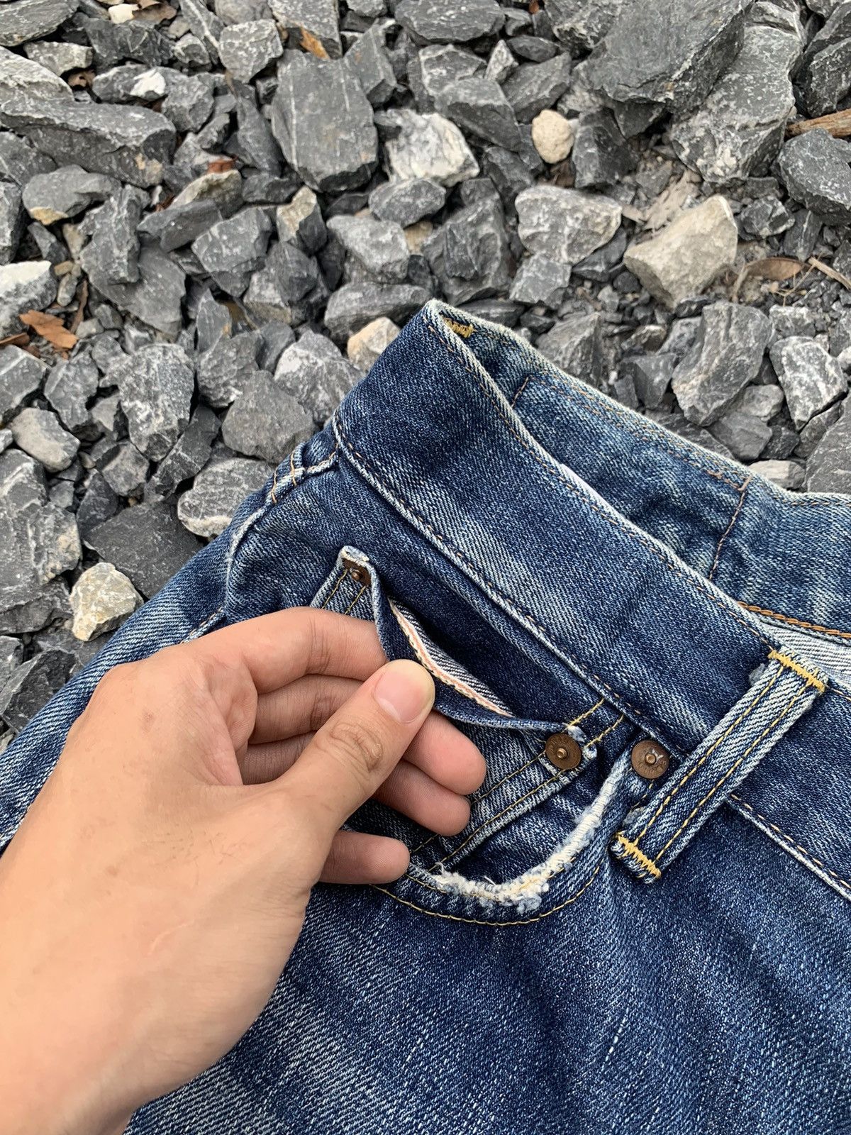 Kapital VINTAGE EDWIN 505X SELVEDGE JAPANESE DISTRESSED DENIM Size US 31 - 11 Thumbnail