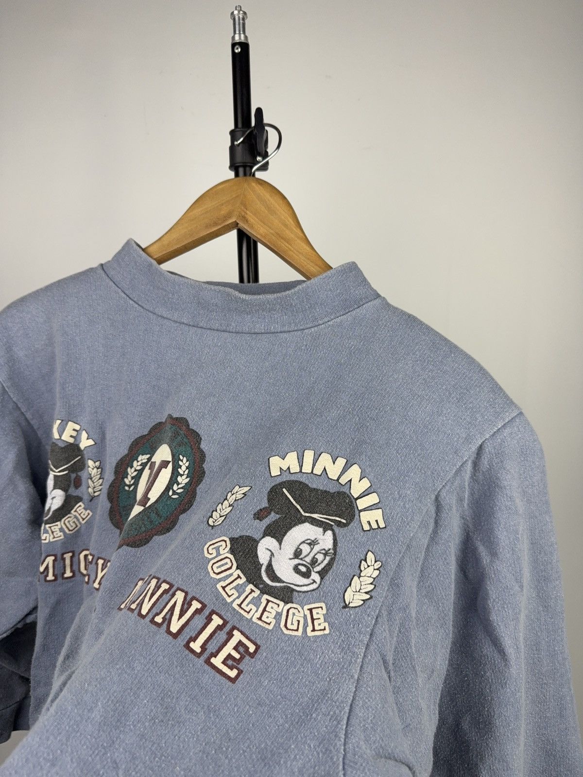 Disney Rare 80s Mickey & Minnie College Crewneck Sweatshirt Vintage Size S / US 4 / IT 40 - 6 Thumbnail
