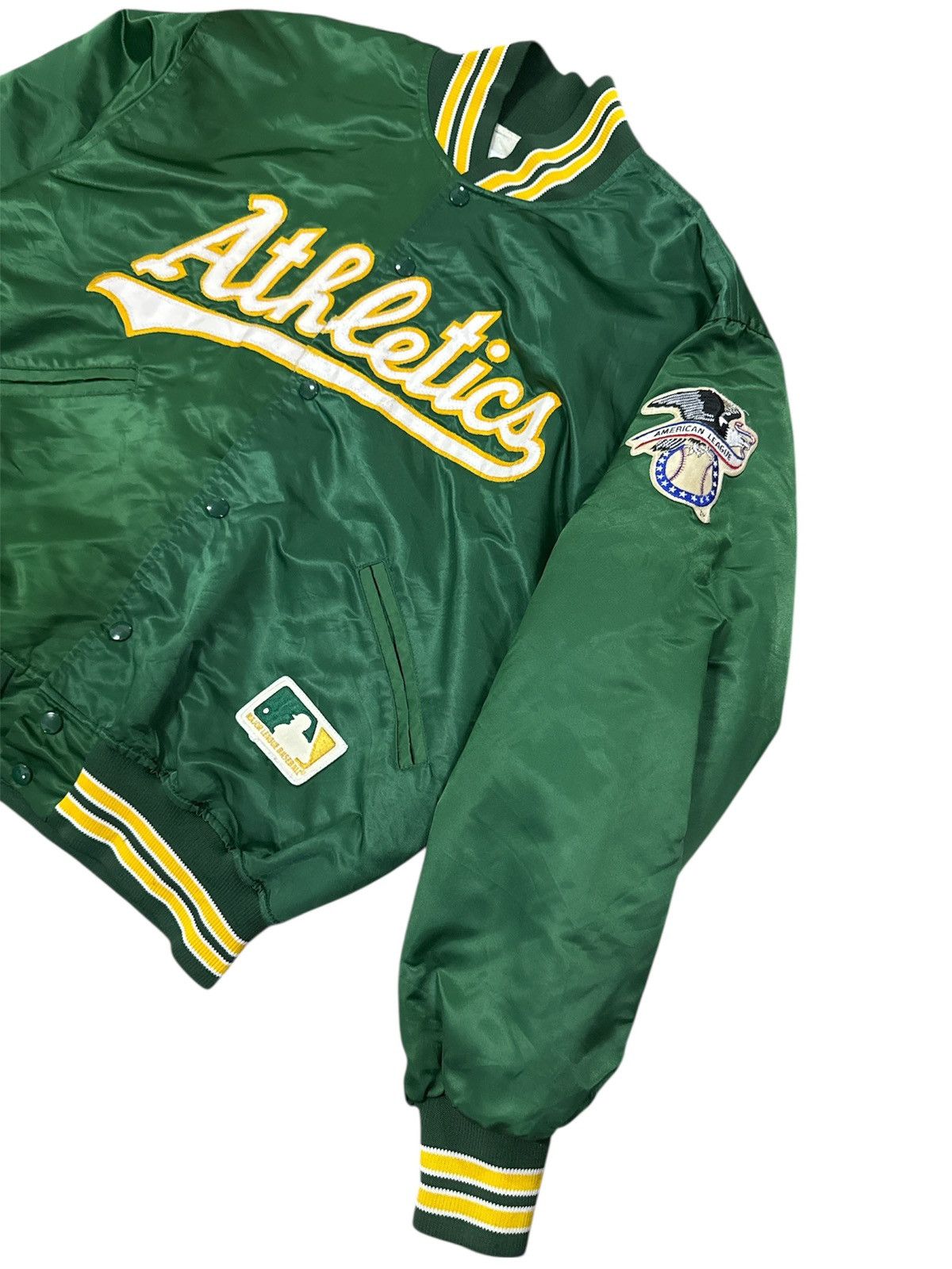 Vintage vintage 90s Oakland Athletics MLB varsity jack Size US L / EU 52-54 / 3 - 3 Thumbnail