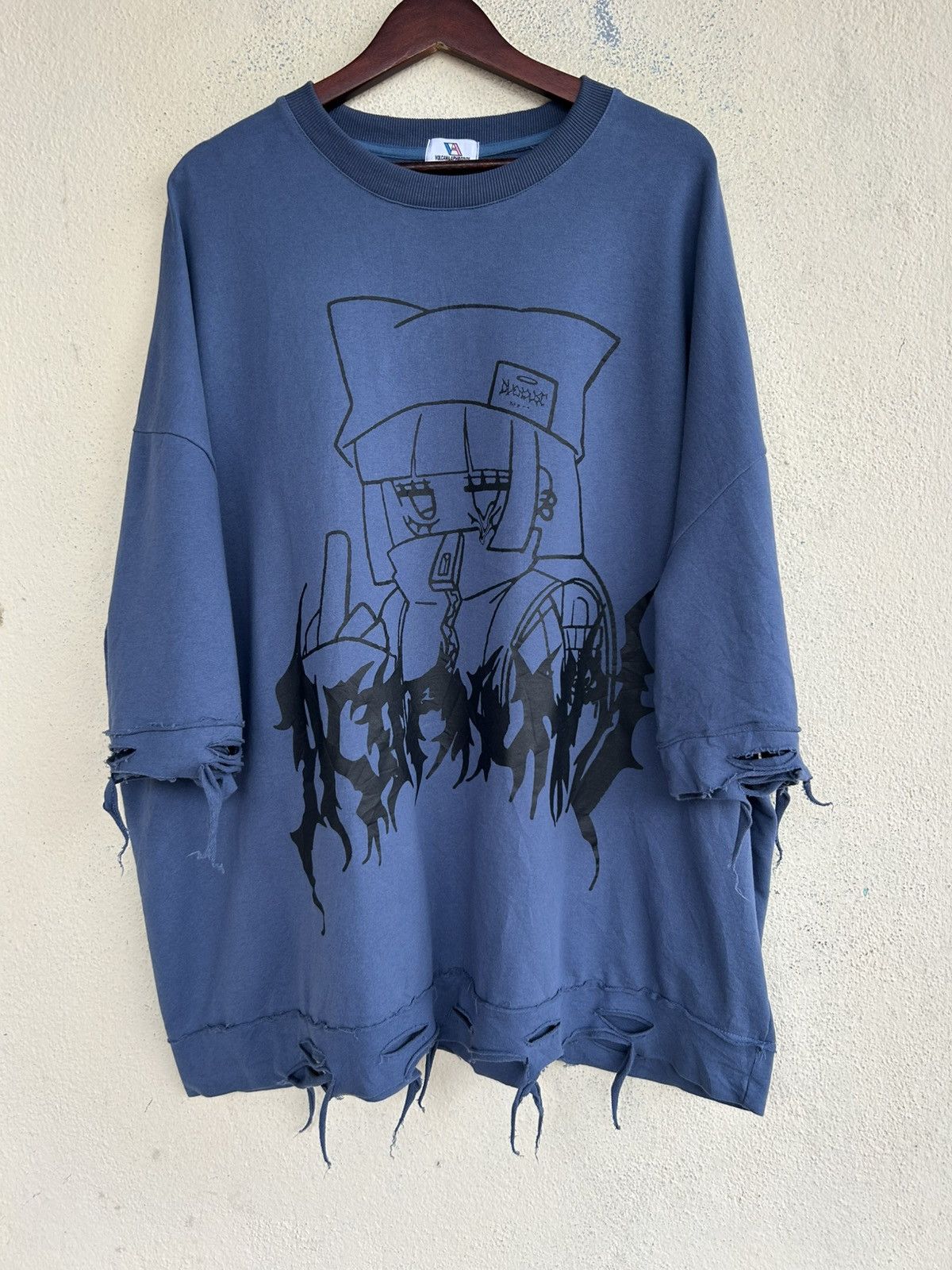 Japanese Brand Volcan & Aphrodite Art Distressed Oversized Sweatshirt Size US L / EU 52-54 / 3 - 1 Thumbnail