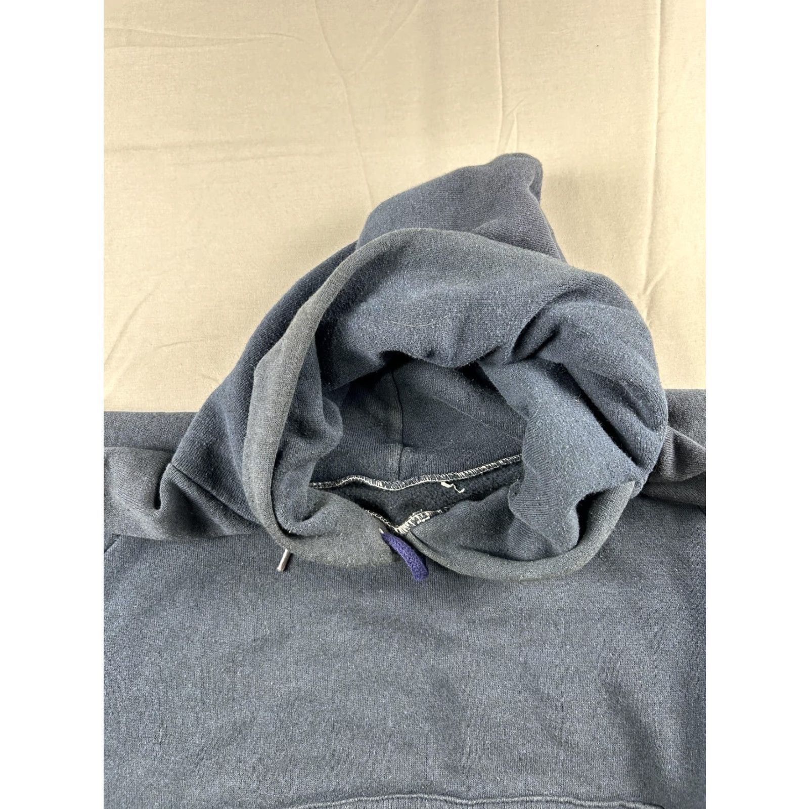 Vintage Vintage Hoodie Mens M Navy Blue 60s 70s Pullover Fleece Hooded Sweatshirt USA Athletic Raglan Pockets Front Kangaroo Size US M / EU 48-50 / 2 - 4 Thumbnail