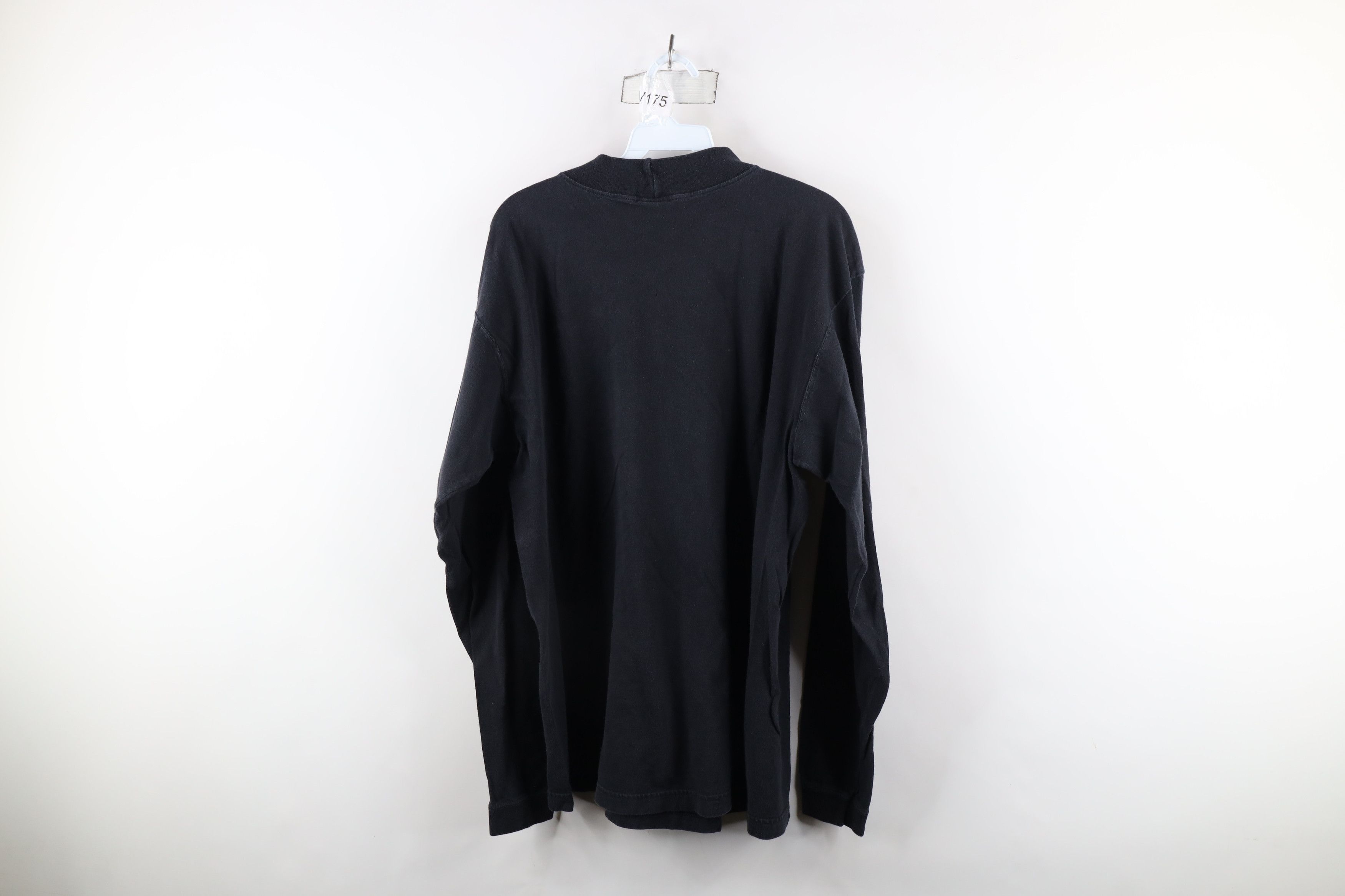 Vintage Vintage 90s Streetwear Mock Neck Long Sleeve T-Shirt Black Size US L / EU 52-54 / 3 - 8 Thumbnail