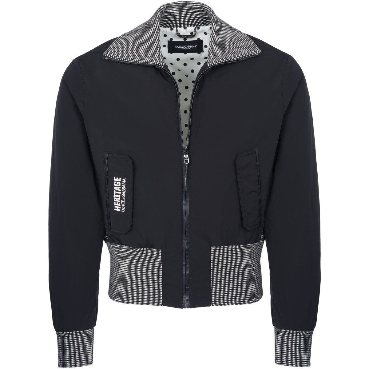 o1y0125 Turtleneck Bomber Jacket in Black/White