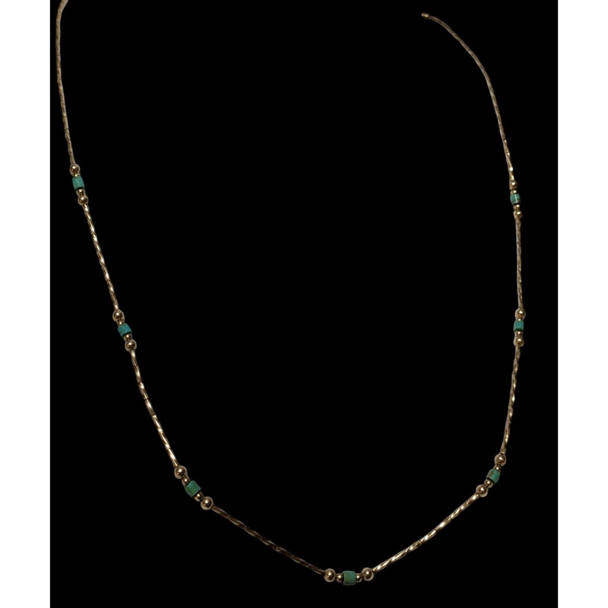 Other Minimalist Elegant Turquoise And Gold Beaded Necklace Size ONE SIZE - 6 Thumbnail