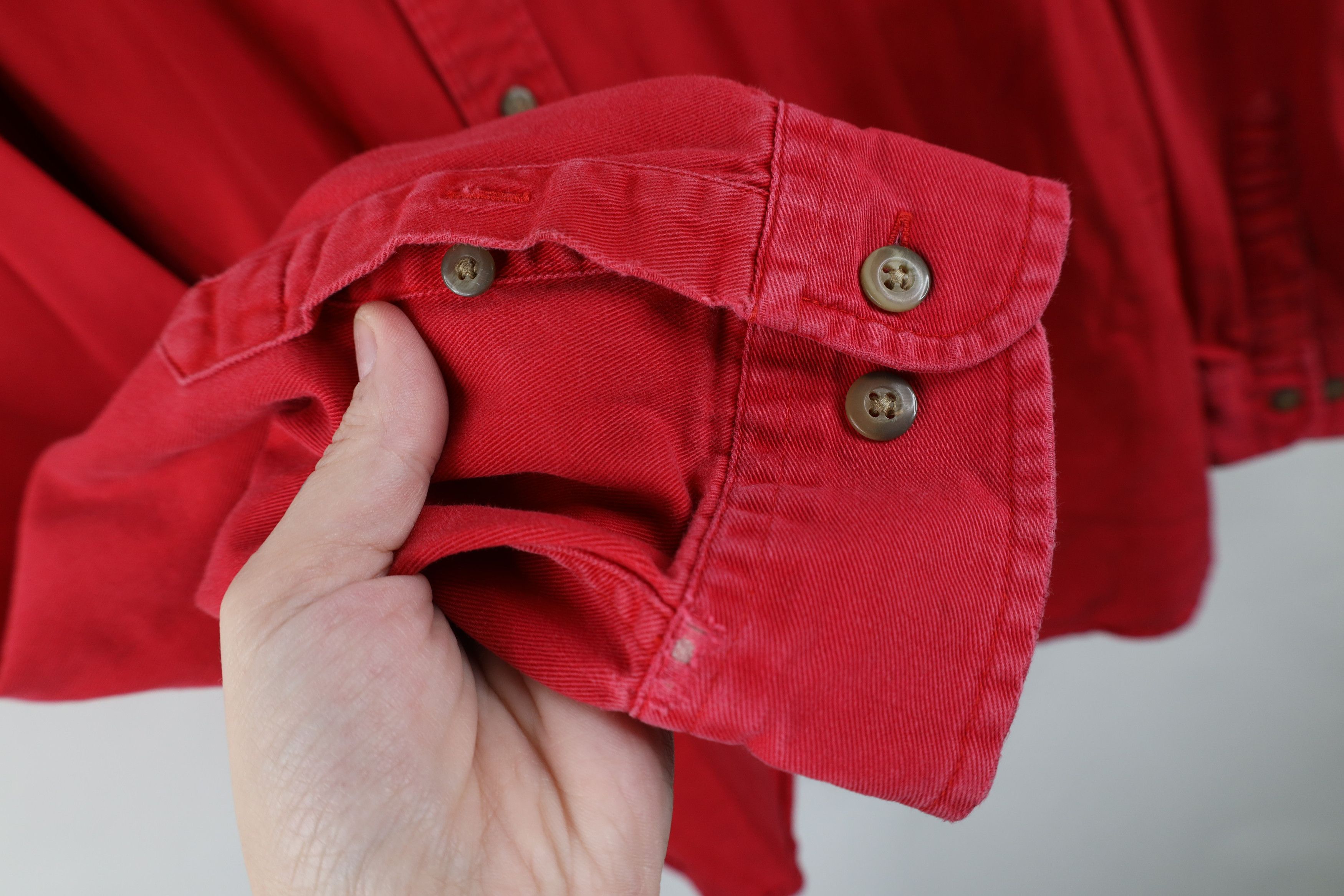 Eddie Bauer Vintage 90s Eddie Bauer Cotton Twill Button Down Shirt Red Size US XXL / EU 58 / 5 - 9 Thumbnail