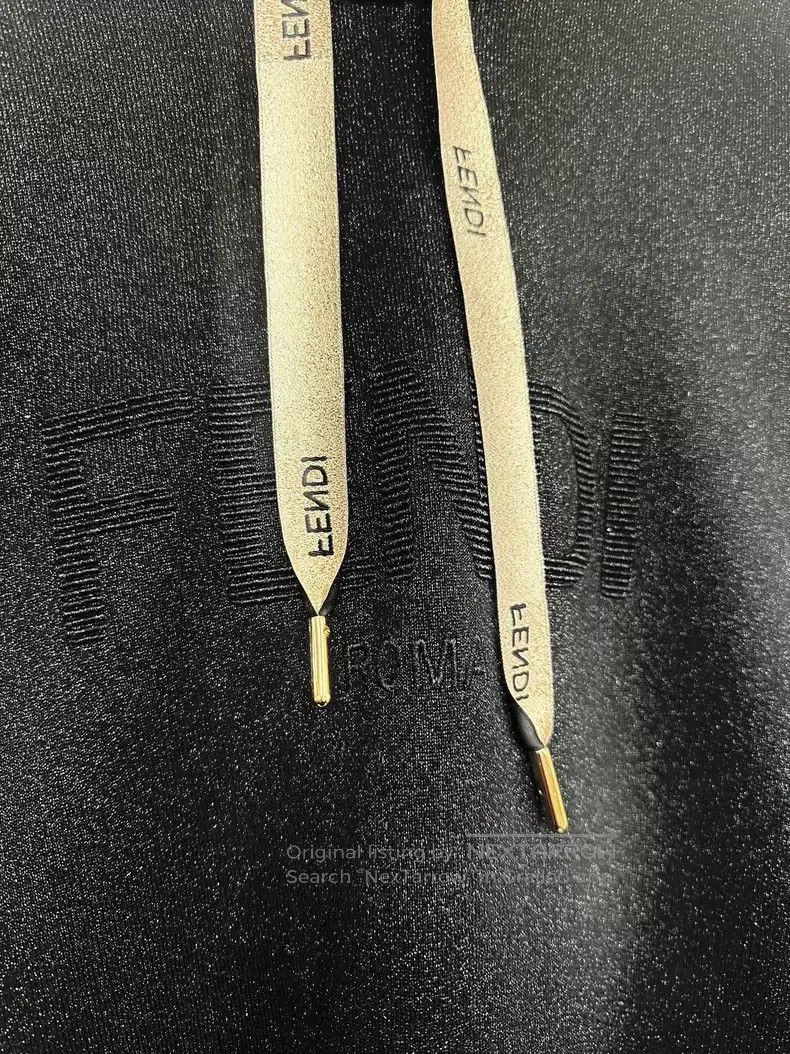 Fendi Fendi Black Black and Gold Ribbon Dark Pattern Embroidered Size M / US 6-8 / IT 42-44 - 4 Thumbnail