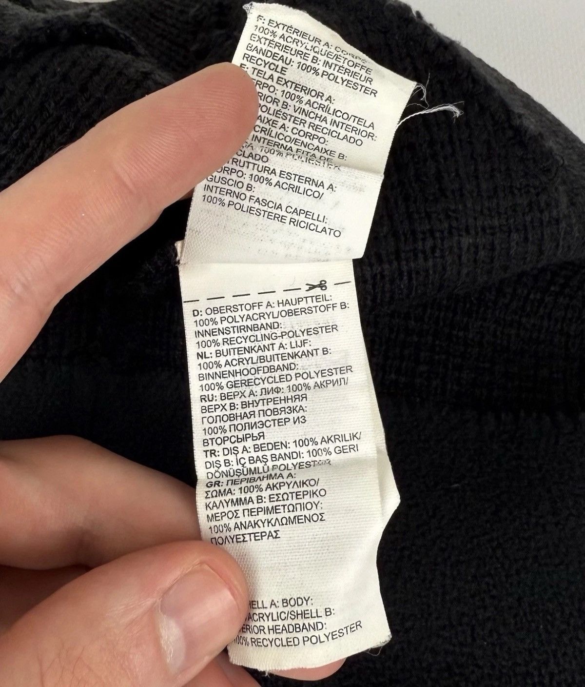 The North Face The North Face Black Knit Beanie Hat Logo One Size Fleece Size ONE SIZE - 7 Thumbnail