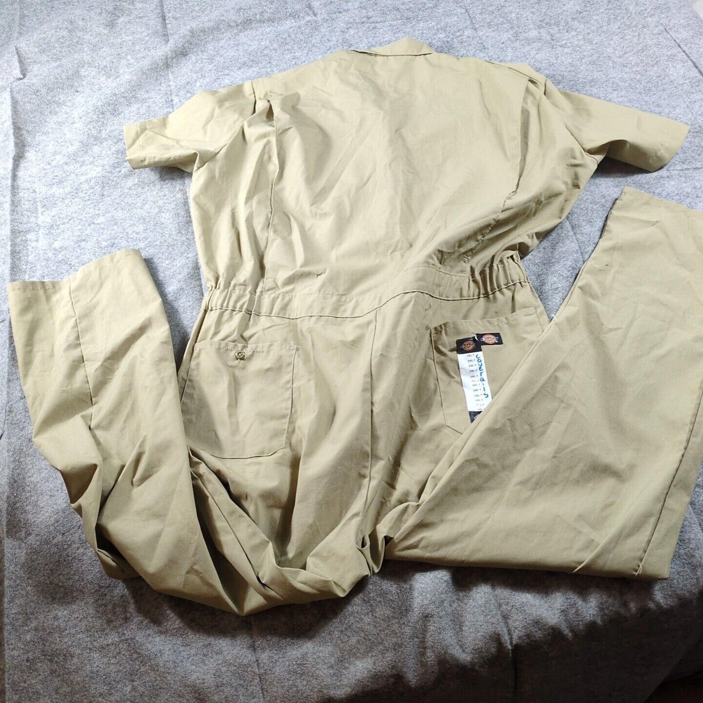 Dickies Dickies Coveralls Men XXL Tall S/S Tan Beige Workwear Size ONE SIZE - 8 Thumbnail