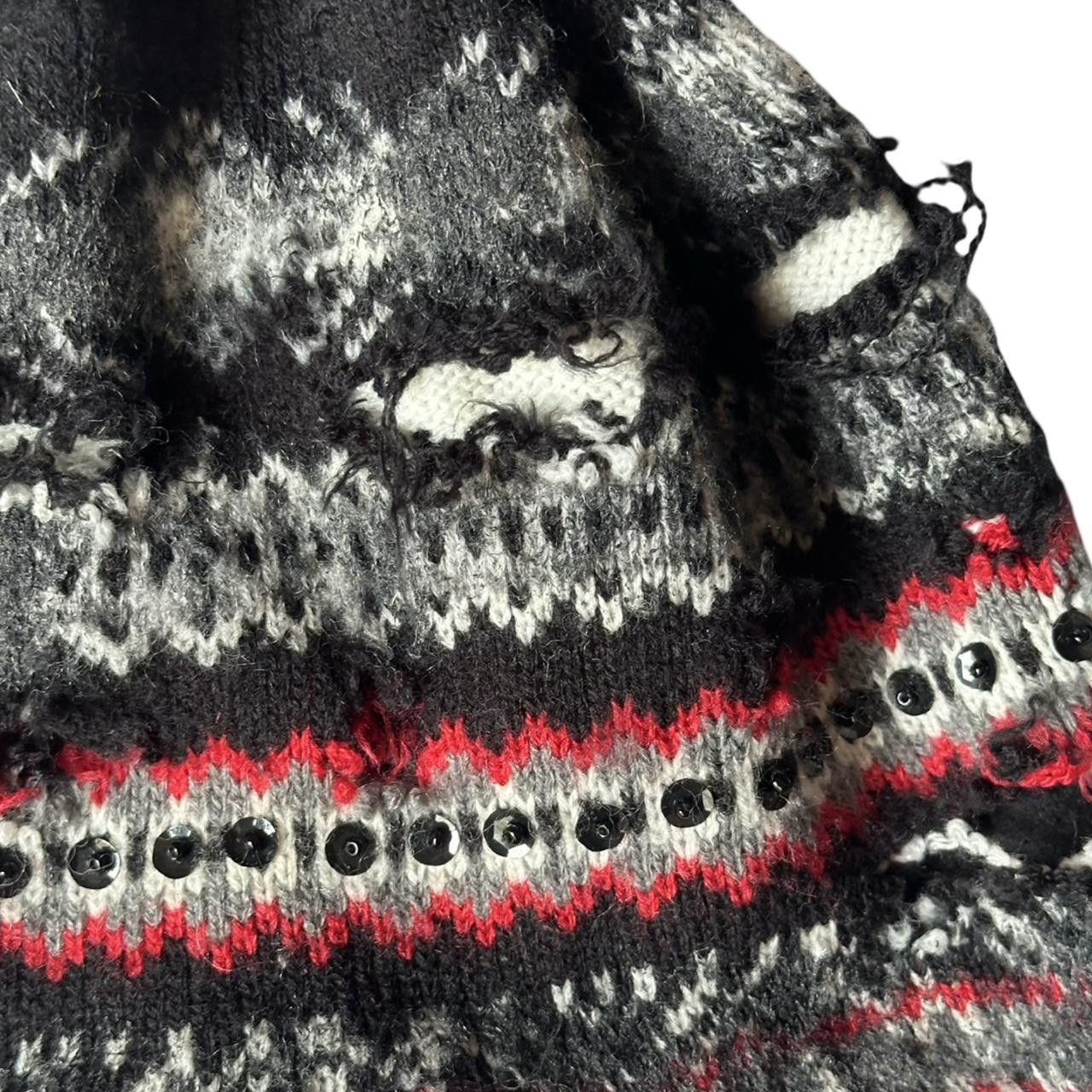Vintage ASTROBOI* Black Sequin Fair Isle Braided Grunge Trapper Hat Size ONE SIZE - 8 Thumbnail