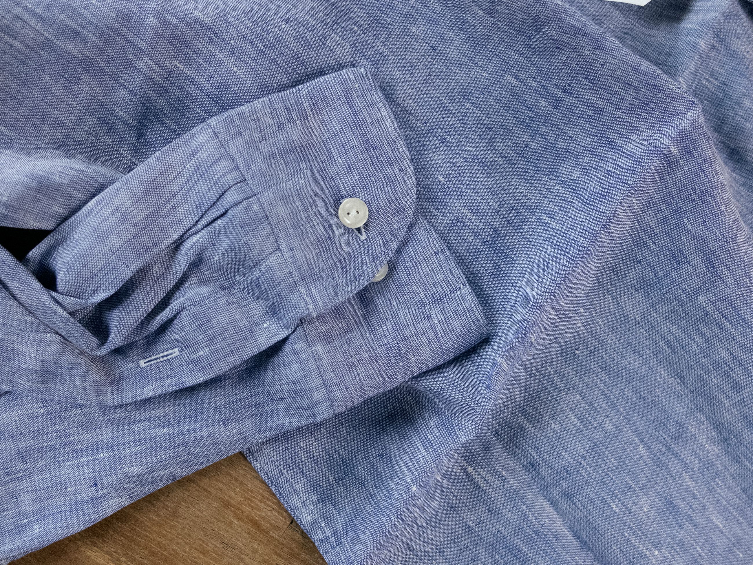 Eton ETON of Sweden contemporary fit blue linen shirt 45 XXL Size US XXL / EU 58 / 5 - 10 Thumbnail