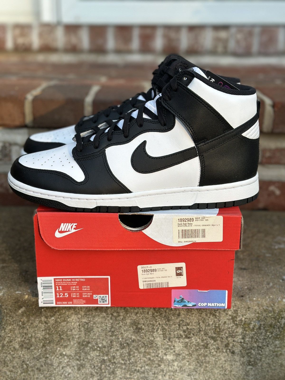 Nike Nike Dunk High Panda Black White (11M) Size US 11 / EU 44 - 2 Thumbnail
