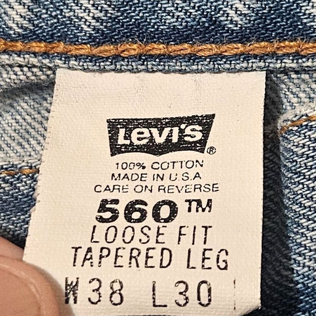Levi's VINTAGE Levi's 560 Jeans Mens 38x27.5 Straight Blue Denim Light Wash Cotton Size US 38 / EU 54 - 4 Thumbnail