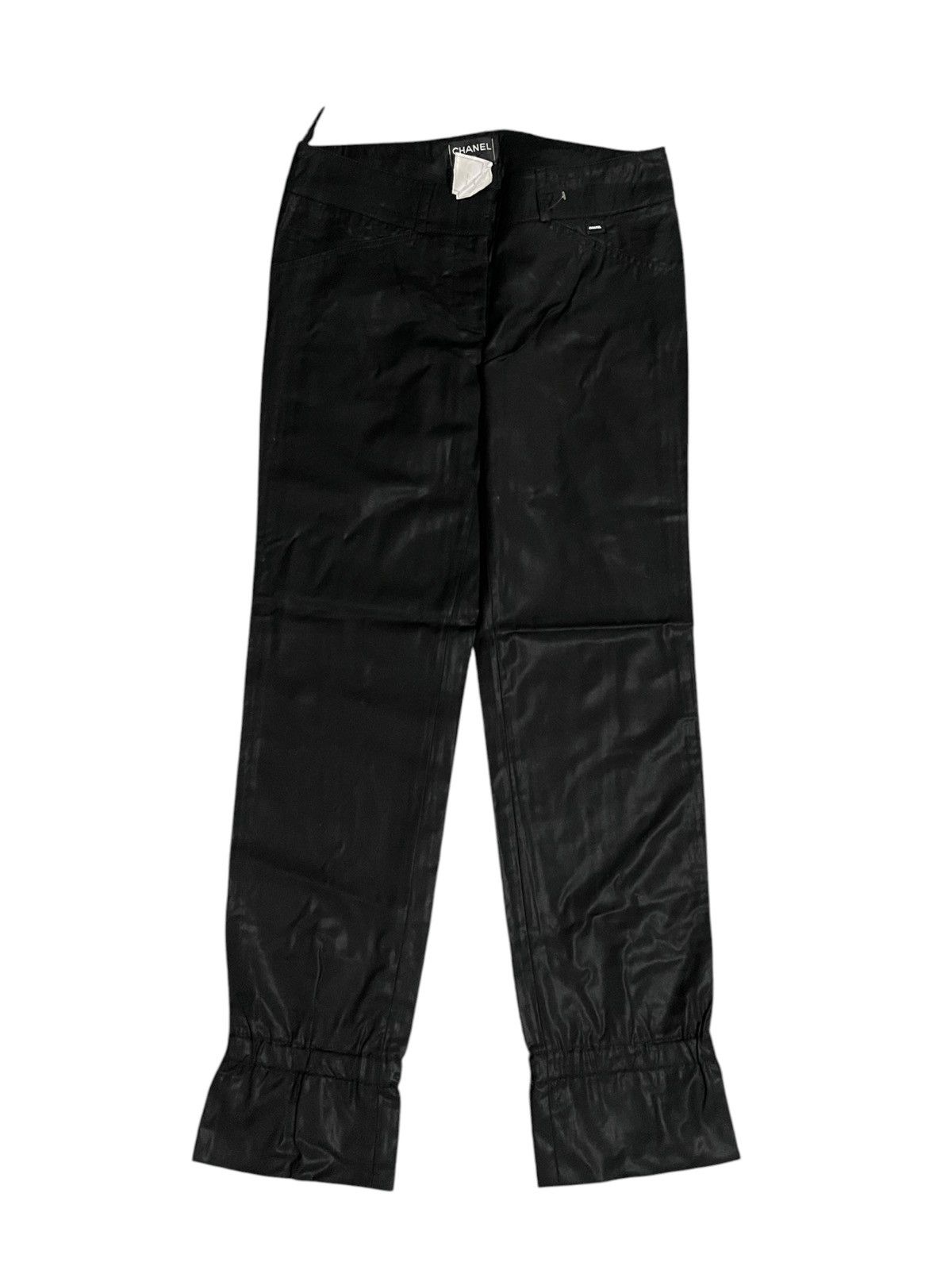 Chanel Chanel 2005 Runway Shinny Wool Pants Ruched Ankle Logo Size 30" / US 8 / IT 44 - 2 Thumbnail