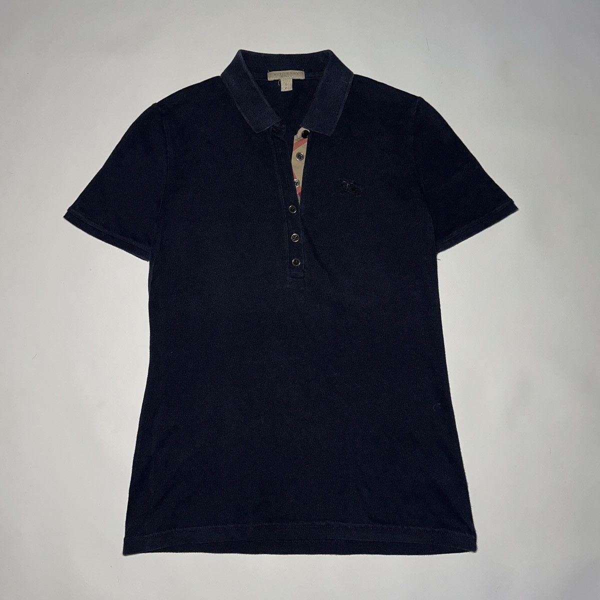 Burberry Burberry Women’s Polo Shirt Navy Blue Short Sleeve Size S Size S / US 4 / IT 40 - 2 Thumbnail