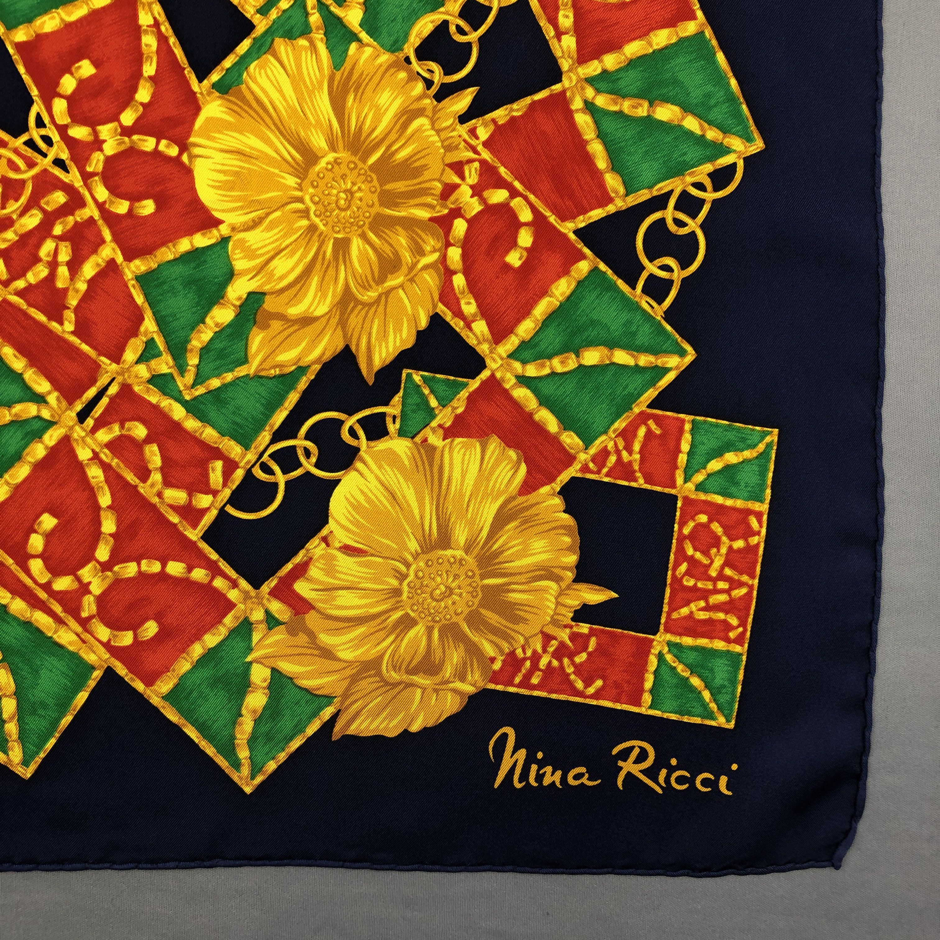 Nina Ricci × Vintage Vintage Nina Ricci SILK Scarf Twill Stole Wraps Scarves Size ONE SIZE - 16 Thumbnail