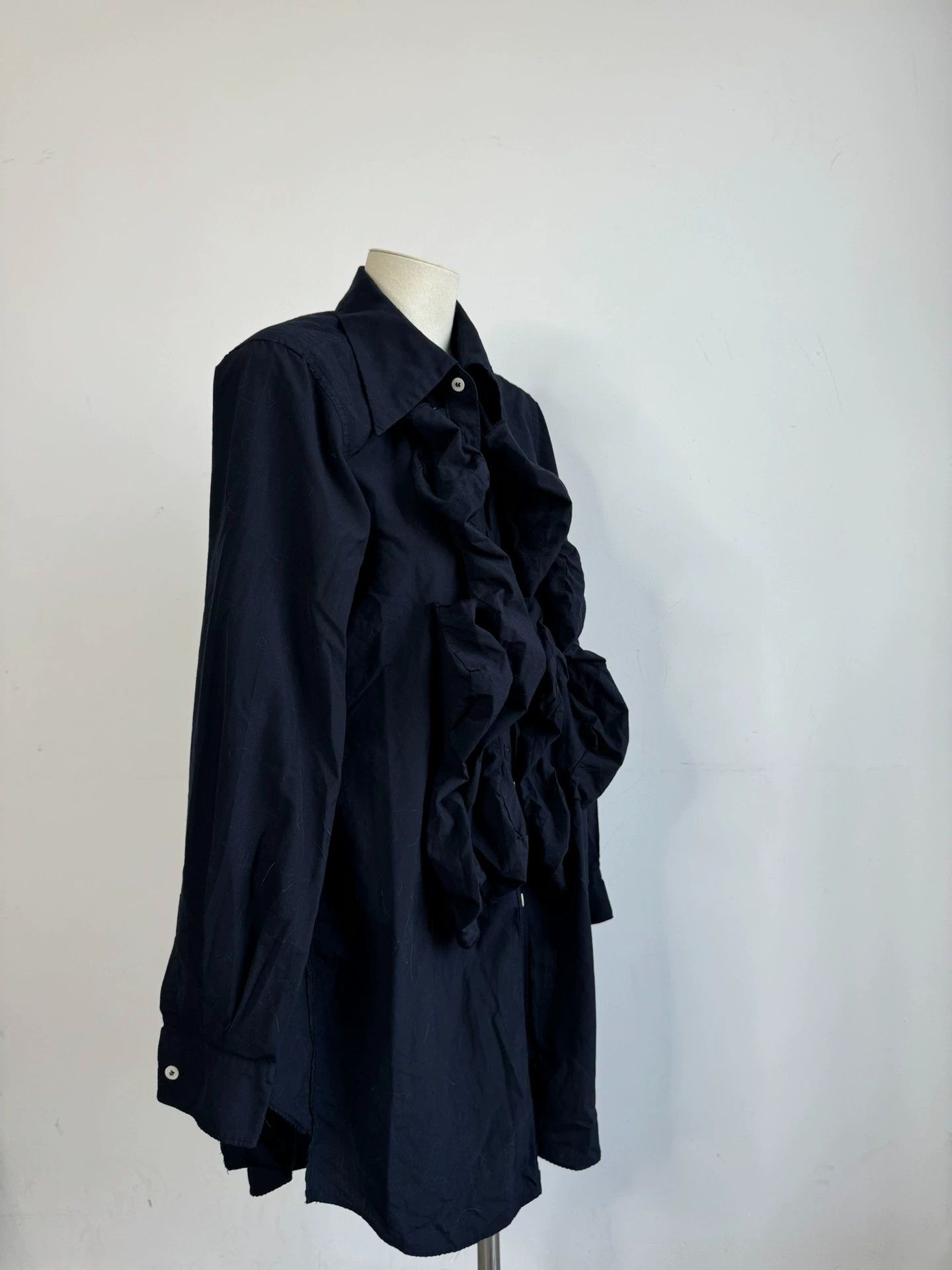 Comme des Garcons CDG 3D Floral Ruched Chest Wide Hem Shirt M Size US M / EU 48-50 / 2 - 2 Thumbnail