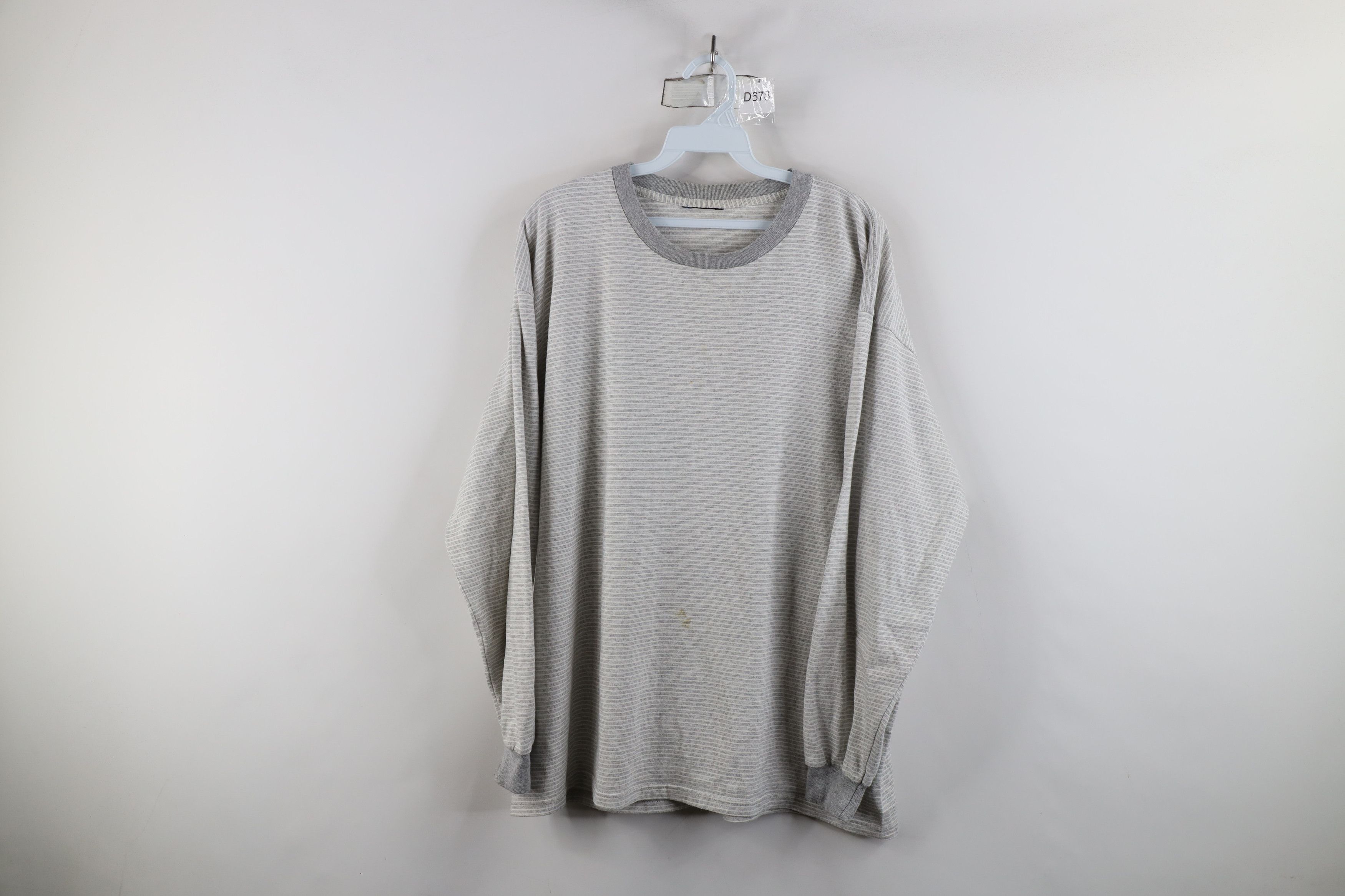 Vintage Vintage 90s Streetwear Blank Striped Long Sleeve T-Shirt Size US XL / EU 56 / 4 - 1 Thumbnail