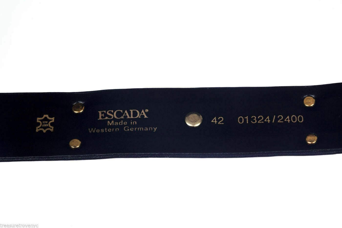 Escada GREEN LEATHER W PANTHER GOLD TONE DETAILING-MADE IN GERMANY Size ONE SIZE - 5 Thumbnail