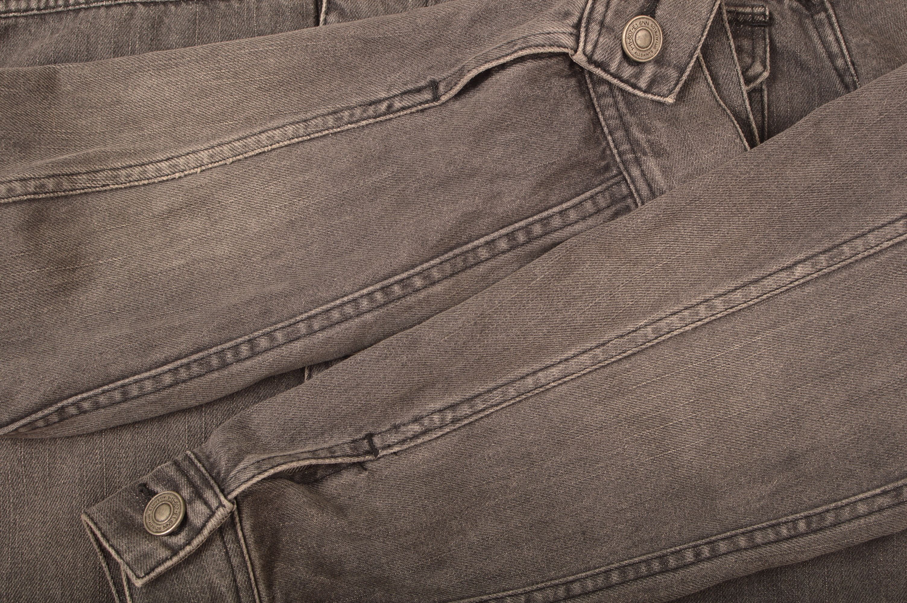 Allsaints AllSaints Struan Gray Denim Jean Jacket Size US XL / EU 56 / 4 - 3 Thumbnail